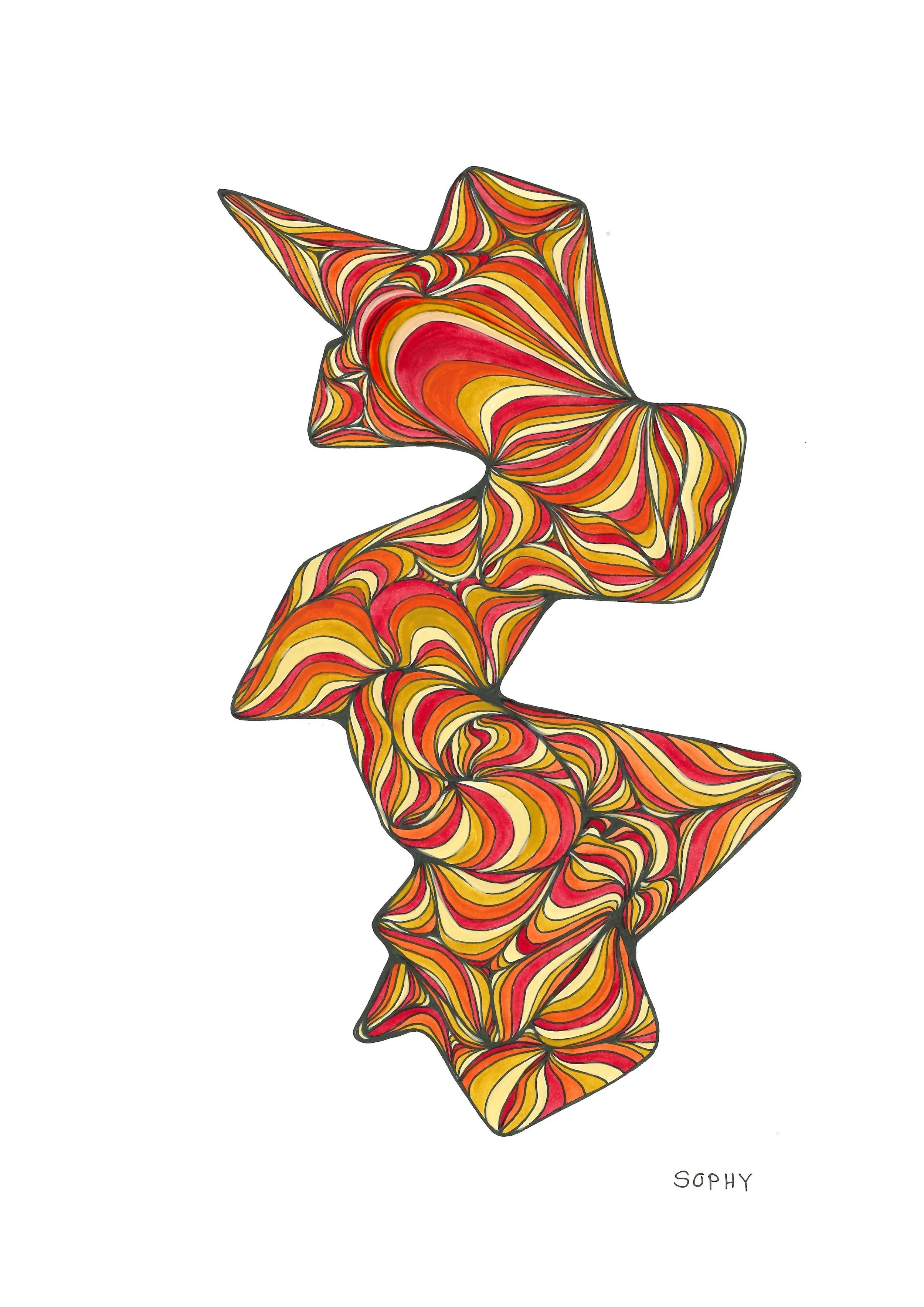 Thrill 15 - Pen and oil-paint A4