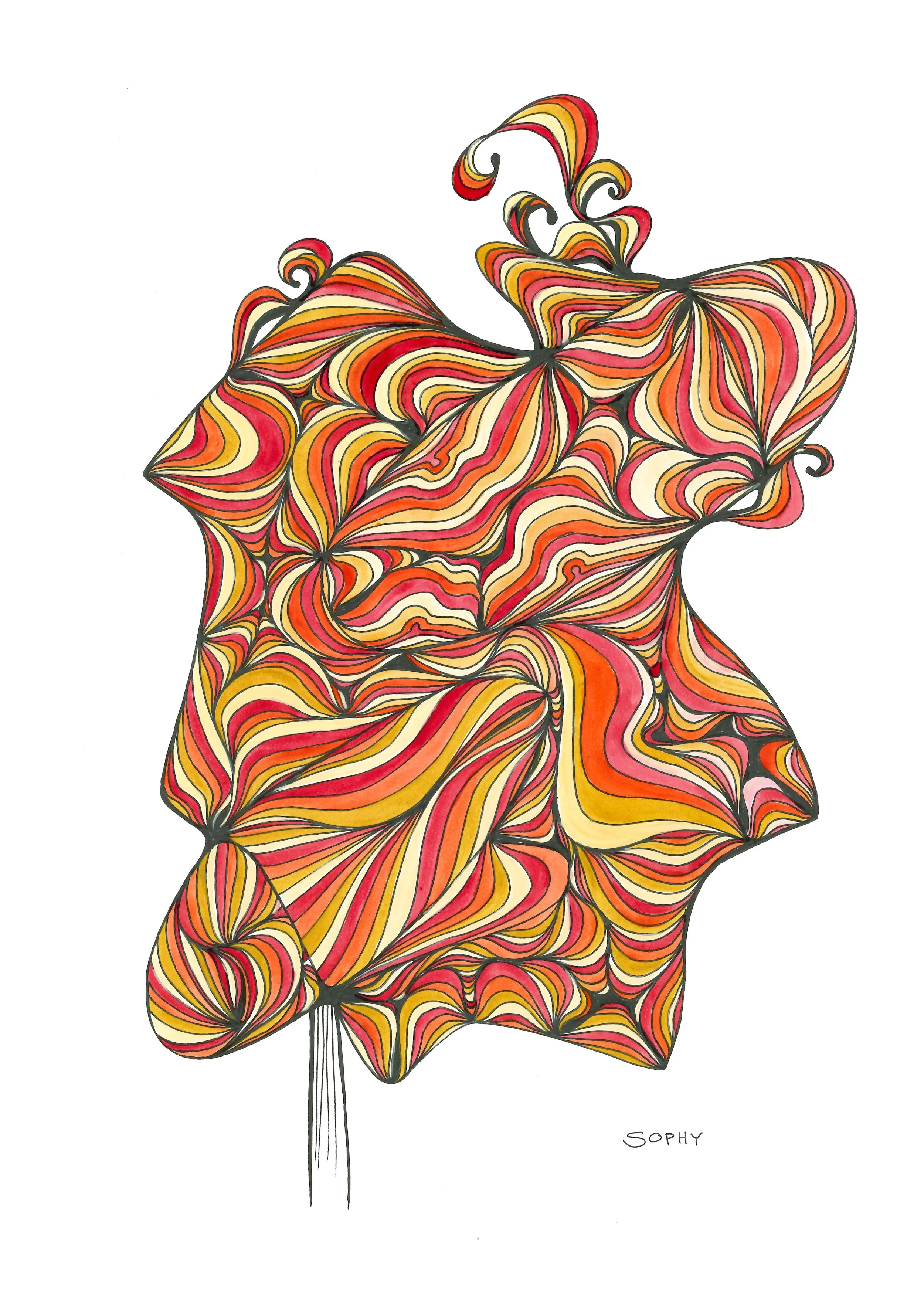 Thrill 7 - Pen and oil-paint A4