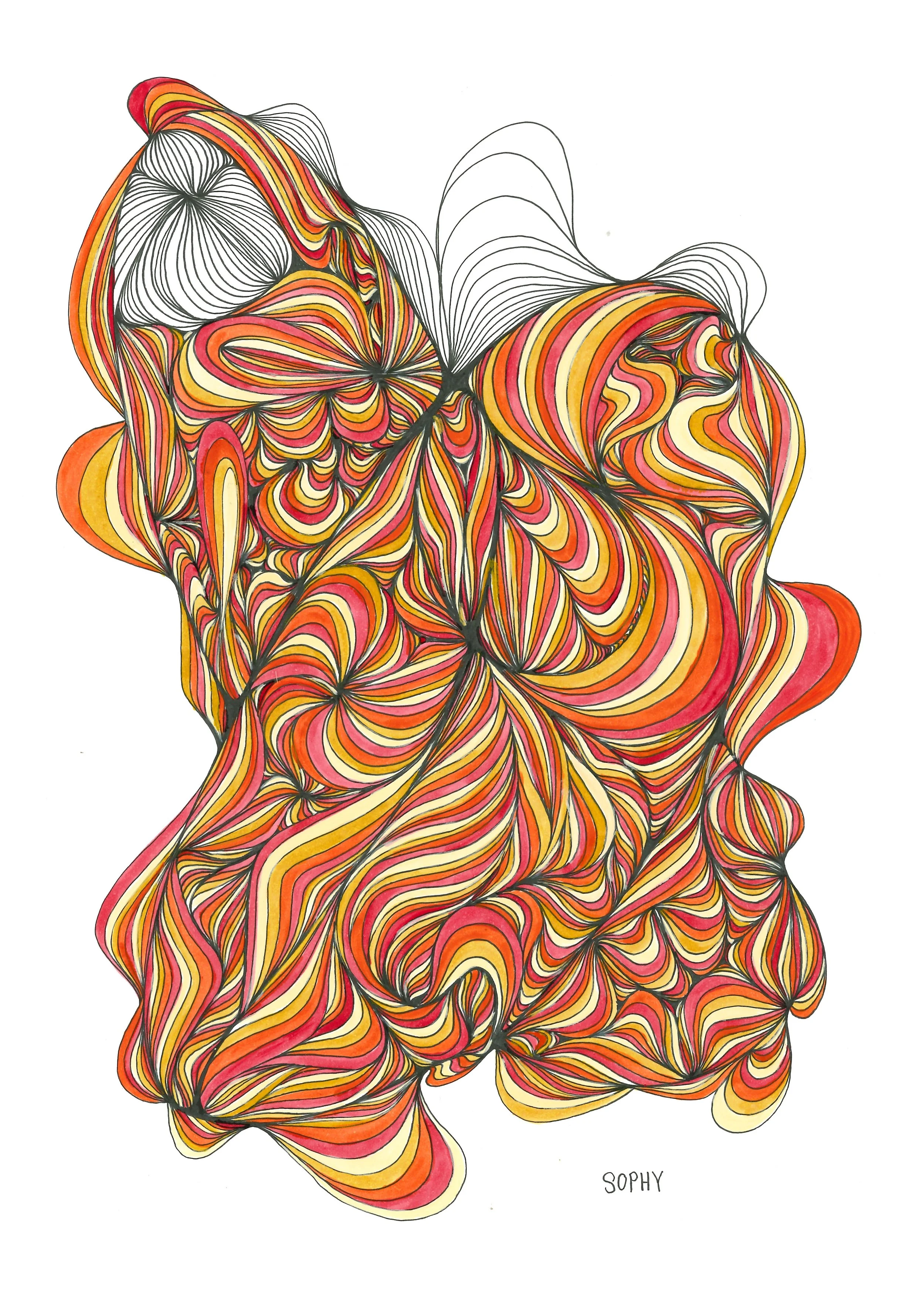 Thrill 16 - Pen and oil-paint A4