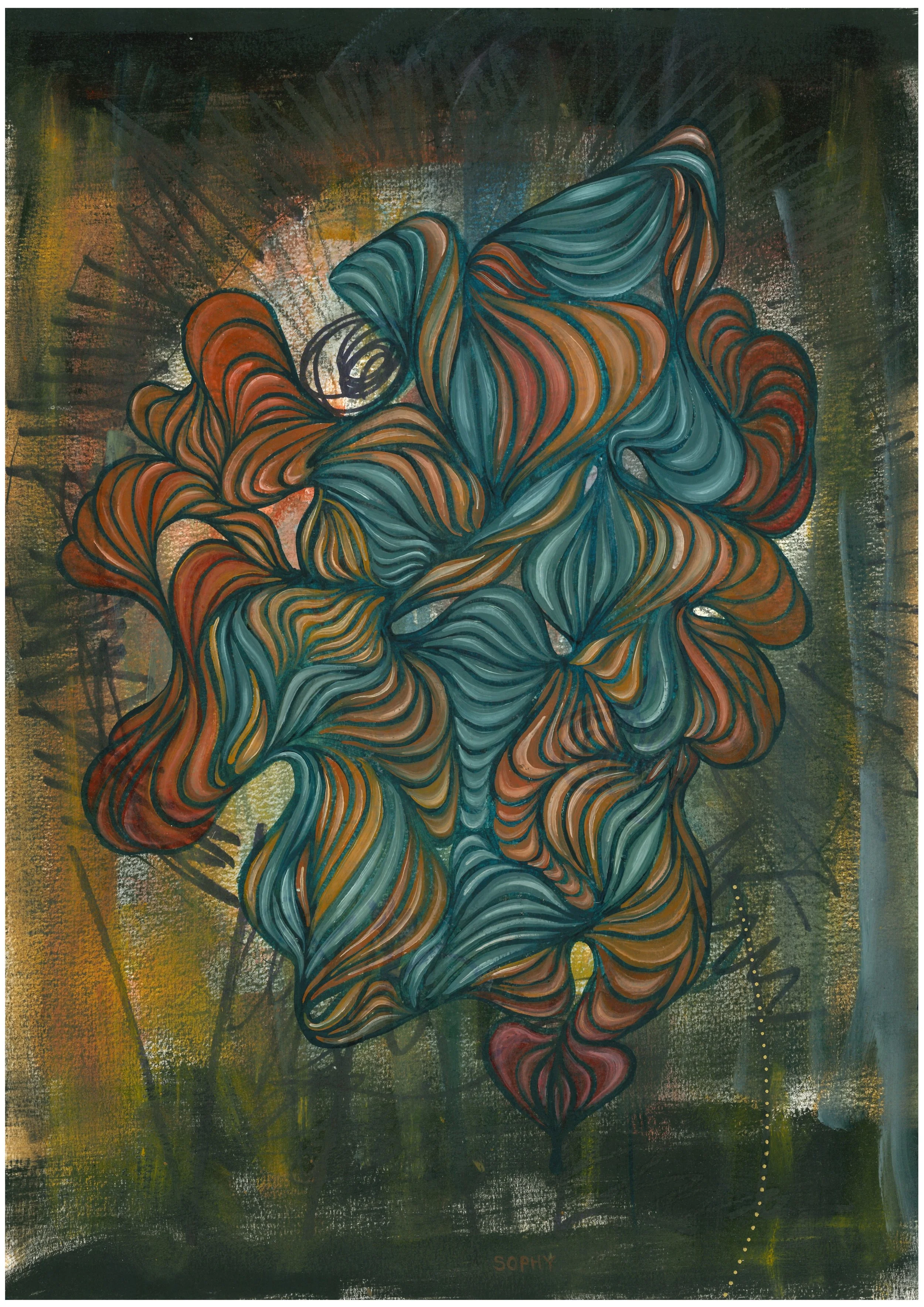 Oil-paint & marker pen on paper A3