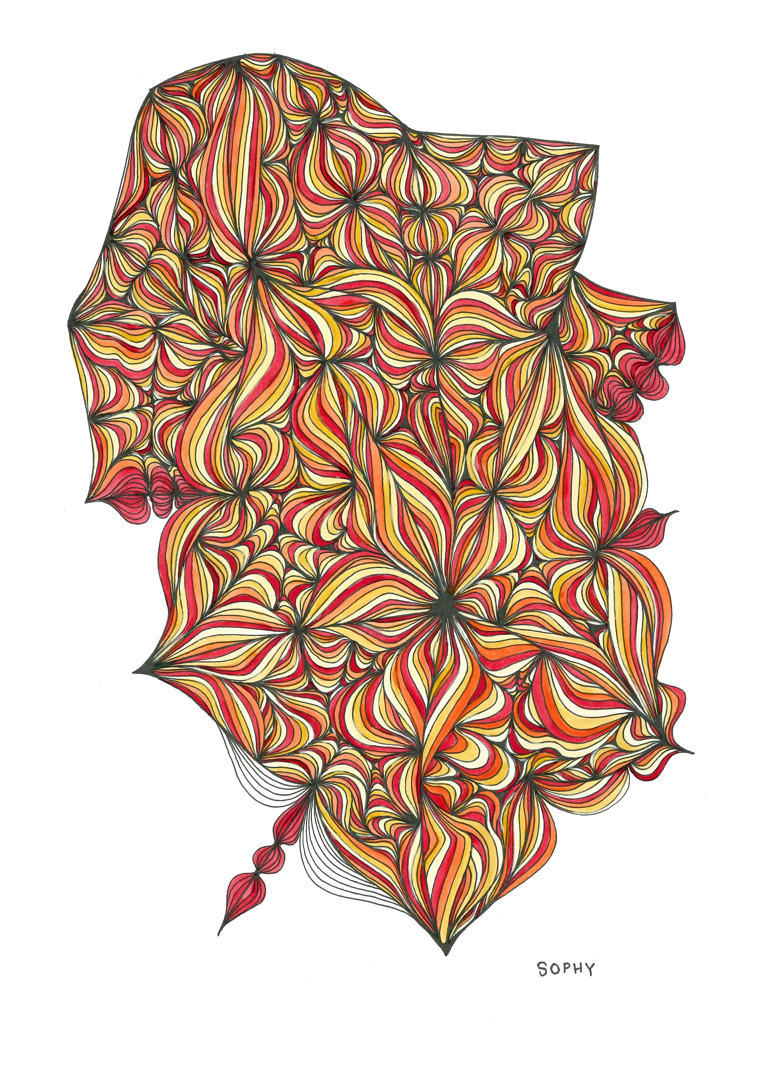 Thrill 13 - Pen and oil-paint A4