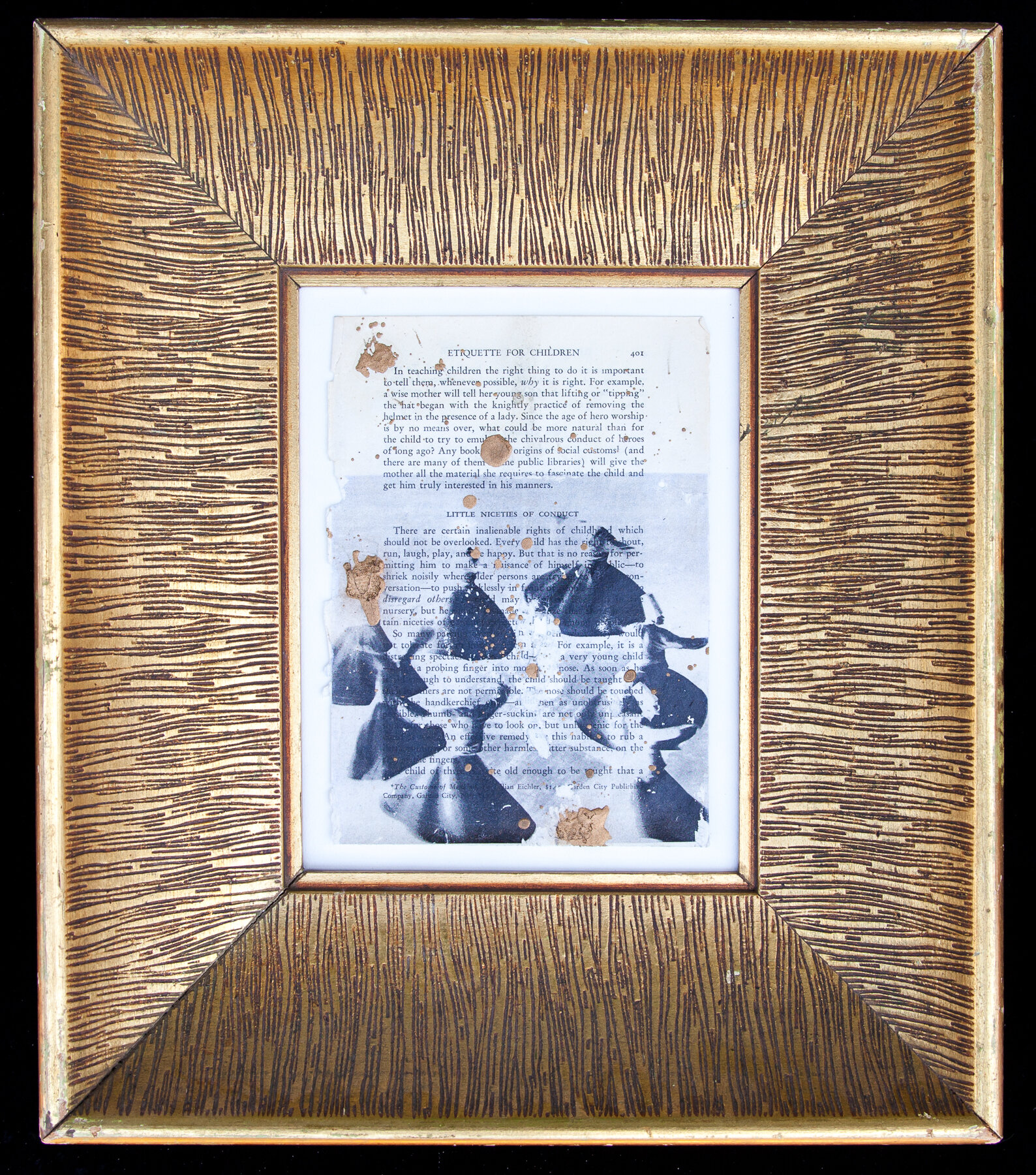 Book of Etiquette #3, 1997-1999 collage on book pages 8” x 5.5” each (50 total) sold