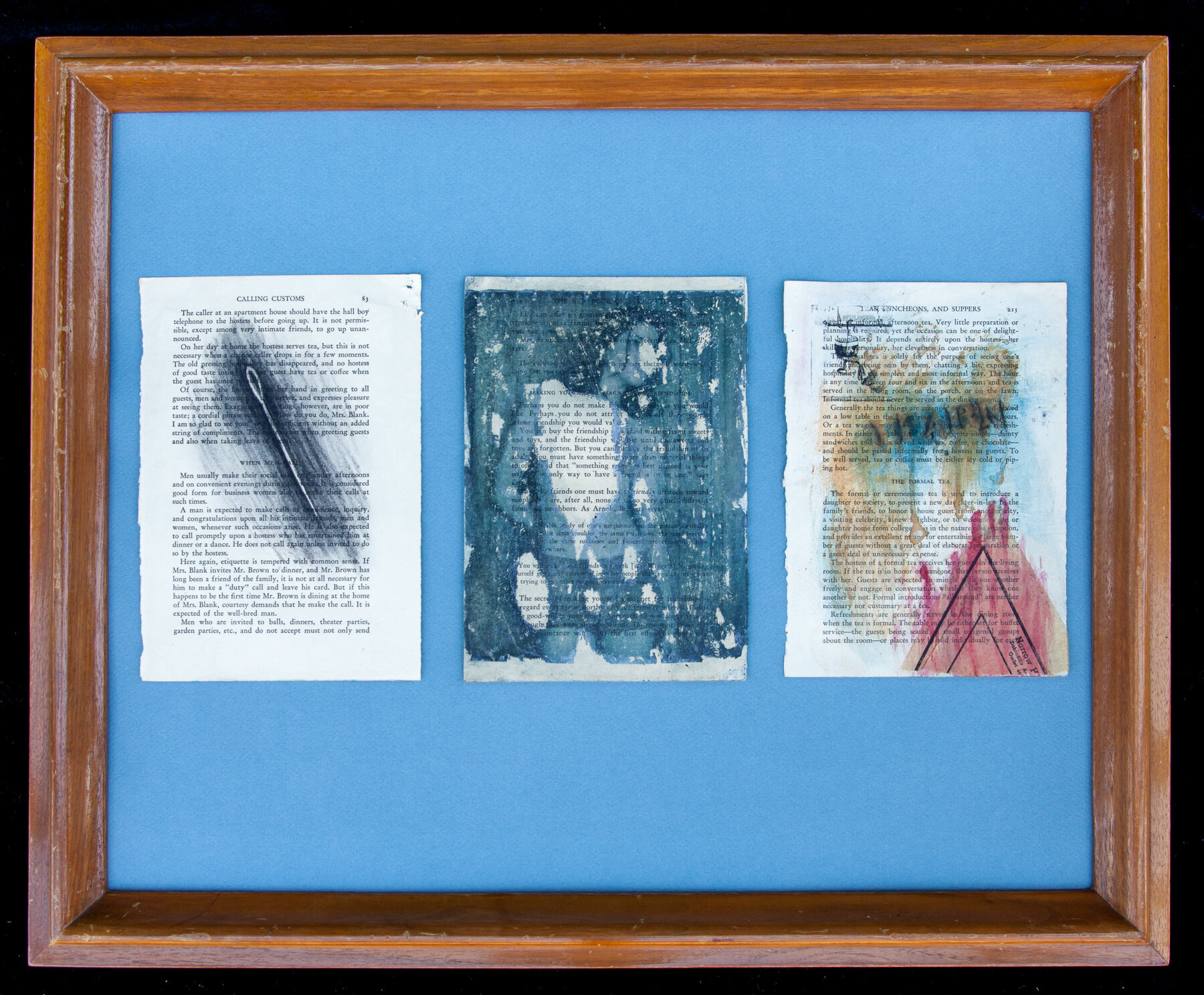 Book of Etiquette #16, 1997-1999 collage on book pages 8” x 5.5” each (50 total) sold