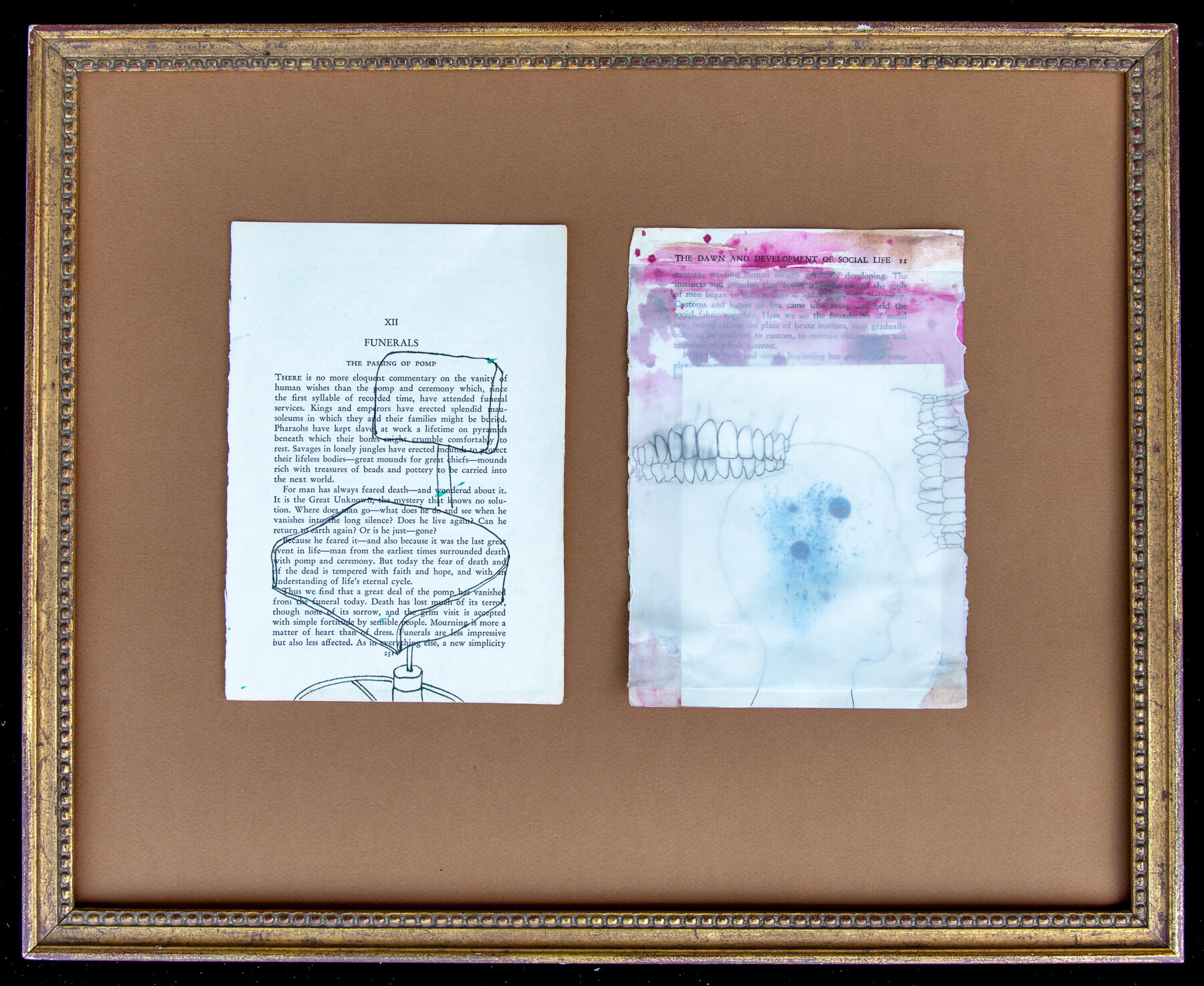 Book of Etiquette #12, 1997-1999 collage on book pages 8” x 5.5” each (50 total) sold
