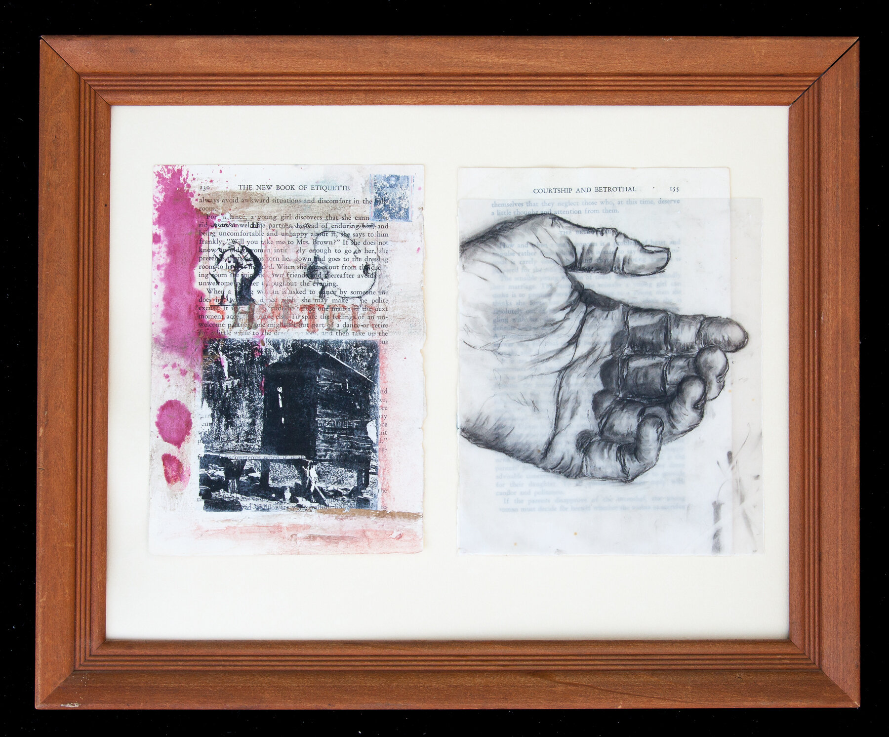 Book of Etiquette #19, 1997-1999 collage on book pages 8” x 5.5” each (50 total) sold