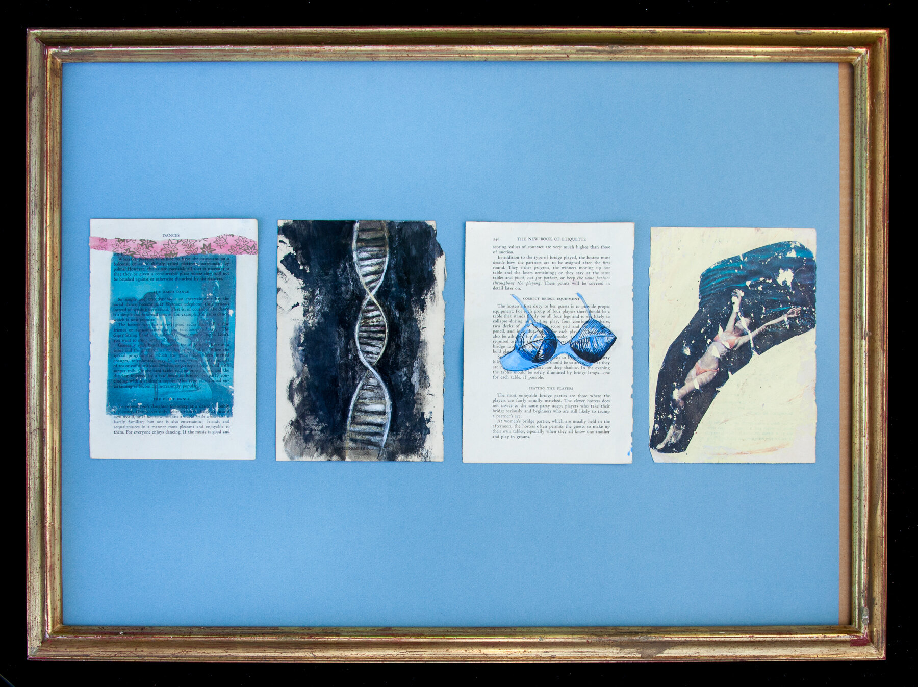Book of Etiquette #2, 1997-1999 collage on book pages 8” x 5.5” each (50 total) sold