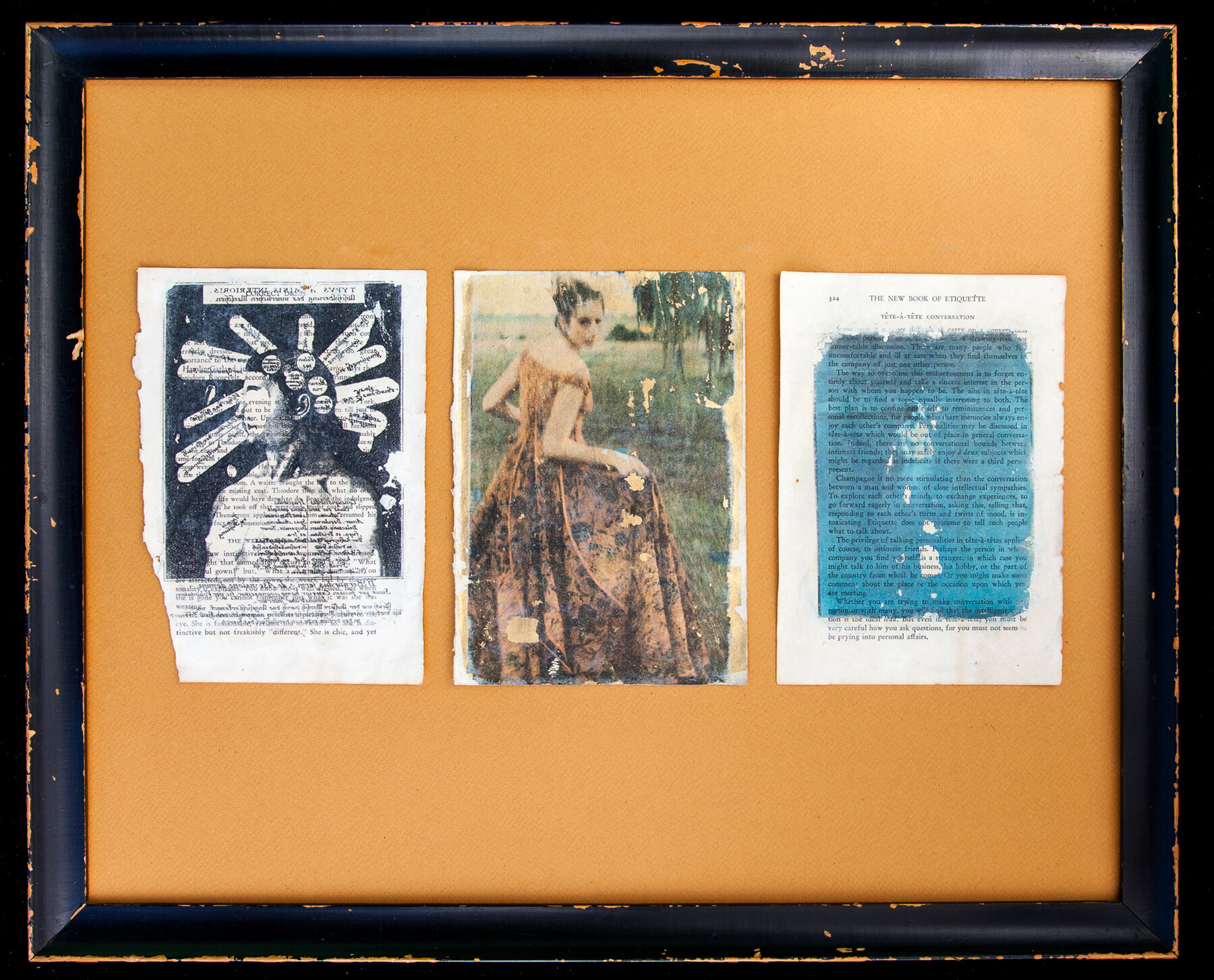 Book of Etiquette #6, 1997-1999 collage on book pages 8” x 5.5” each (50 total) sold