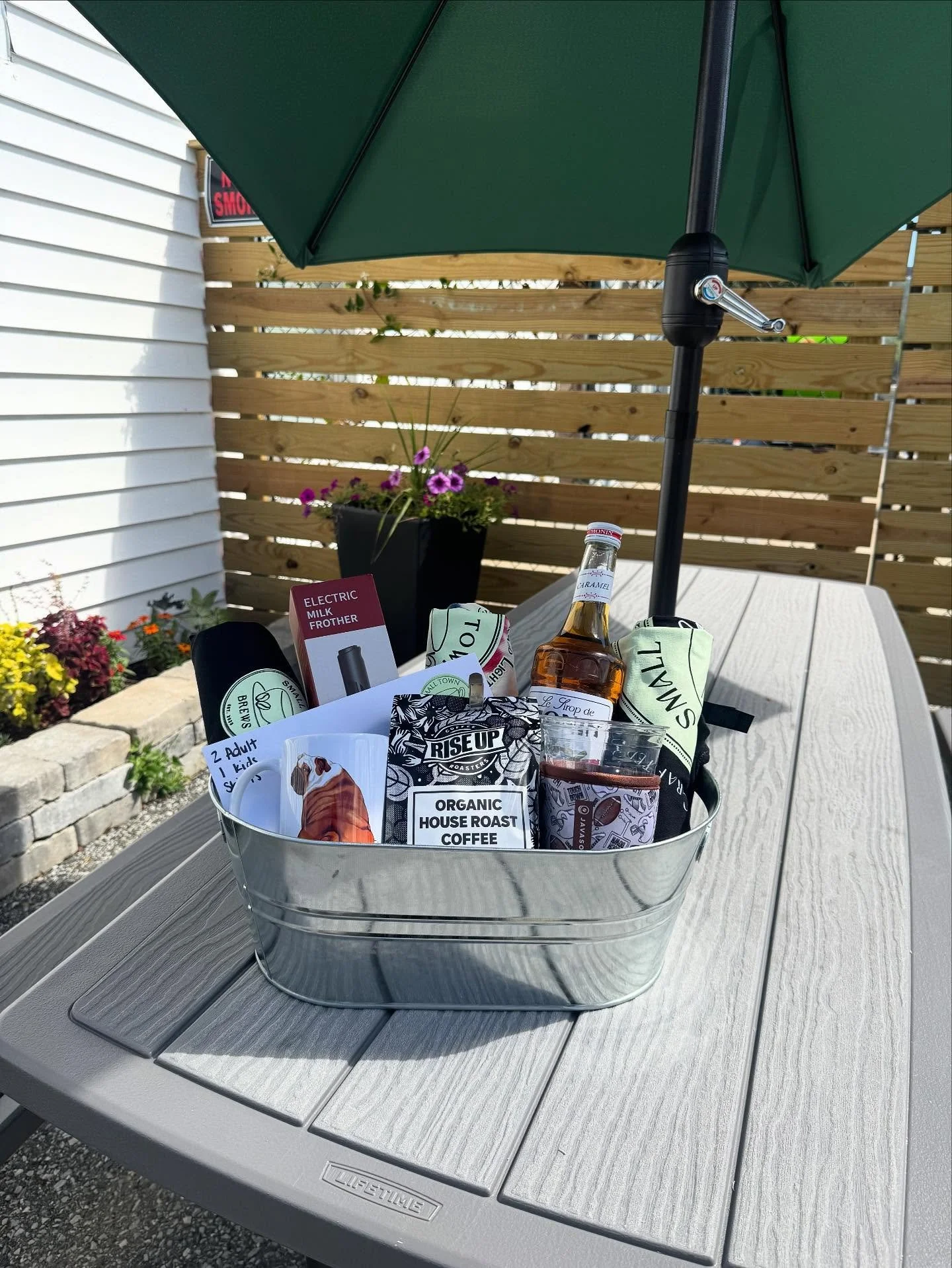 Our First Ever Raffle Basket can be bid on today at Deale Tracey&rsquo;s Park for the SCYA Football Fundraiser! 

Included is some fun football themed coffee accessories, a high value gift card to the one and only Small Town Brews, shirts for three a