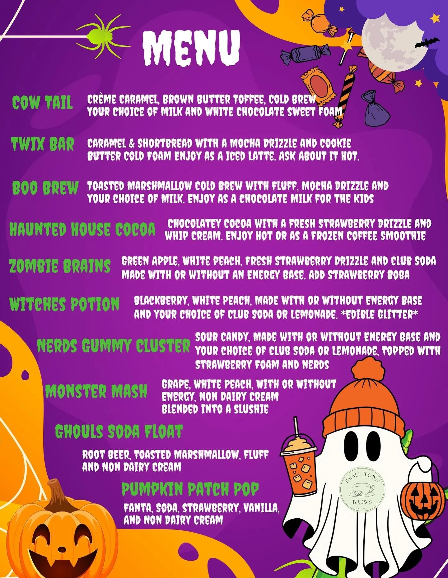 Our Limited-Time Halloween Menu has crept out of the shadows &mdash; and it&rsquo;s hauntingly good! From bone-chilling brews to devilishly sweet sips, these spooky creations won&rsquo;t last long. 🎃

🕸️ Sip if you dare available through Halloween 