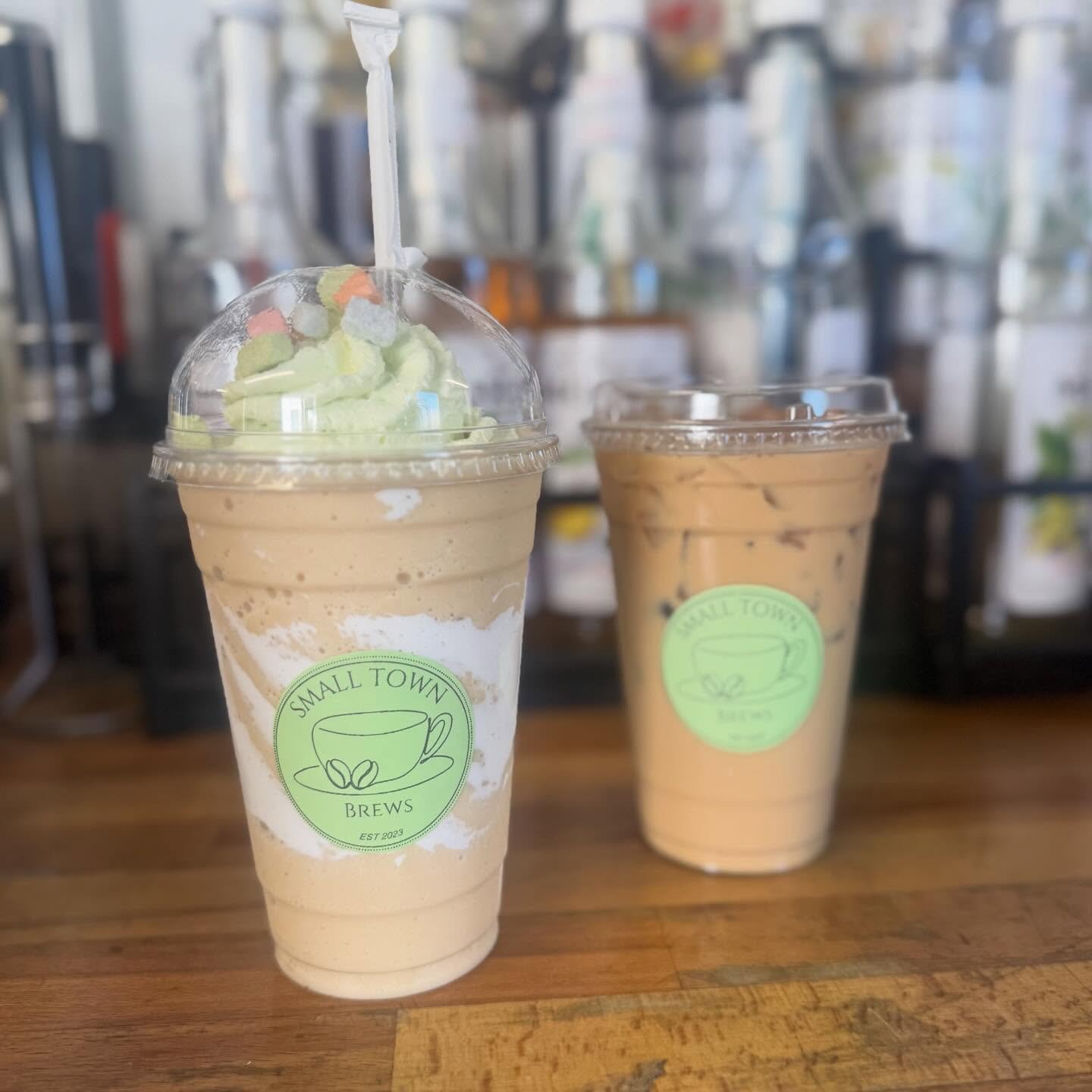 Our Lucky Charms drink is a monthly obsession, right after Irish Cream Cold Brew 🍀. 

Enjoy as a Latte, Cold Brew, or Coffee Smoothie (pictured). 

Made with Toasted Marshmallow and white chocolate, topped with whipped cream and Lucky Charms marshma