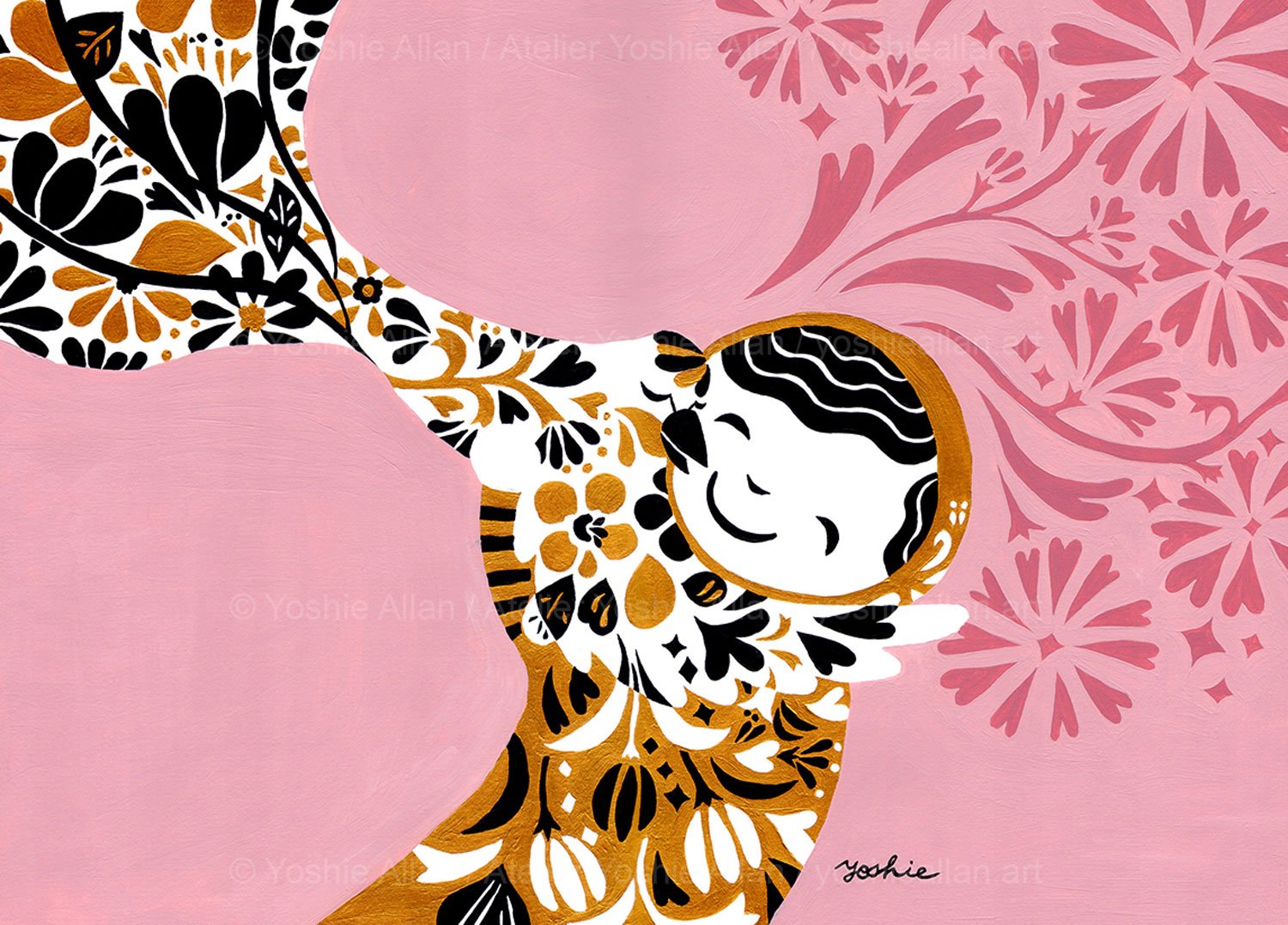 ‘Hug, Hug, Hug! 04’ 
‘Three colours+’ collection (2020)
Acrylic on canvas.  A3.