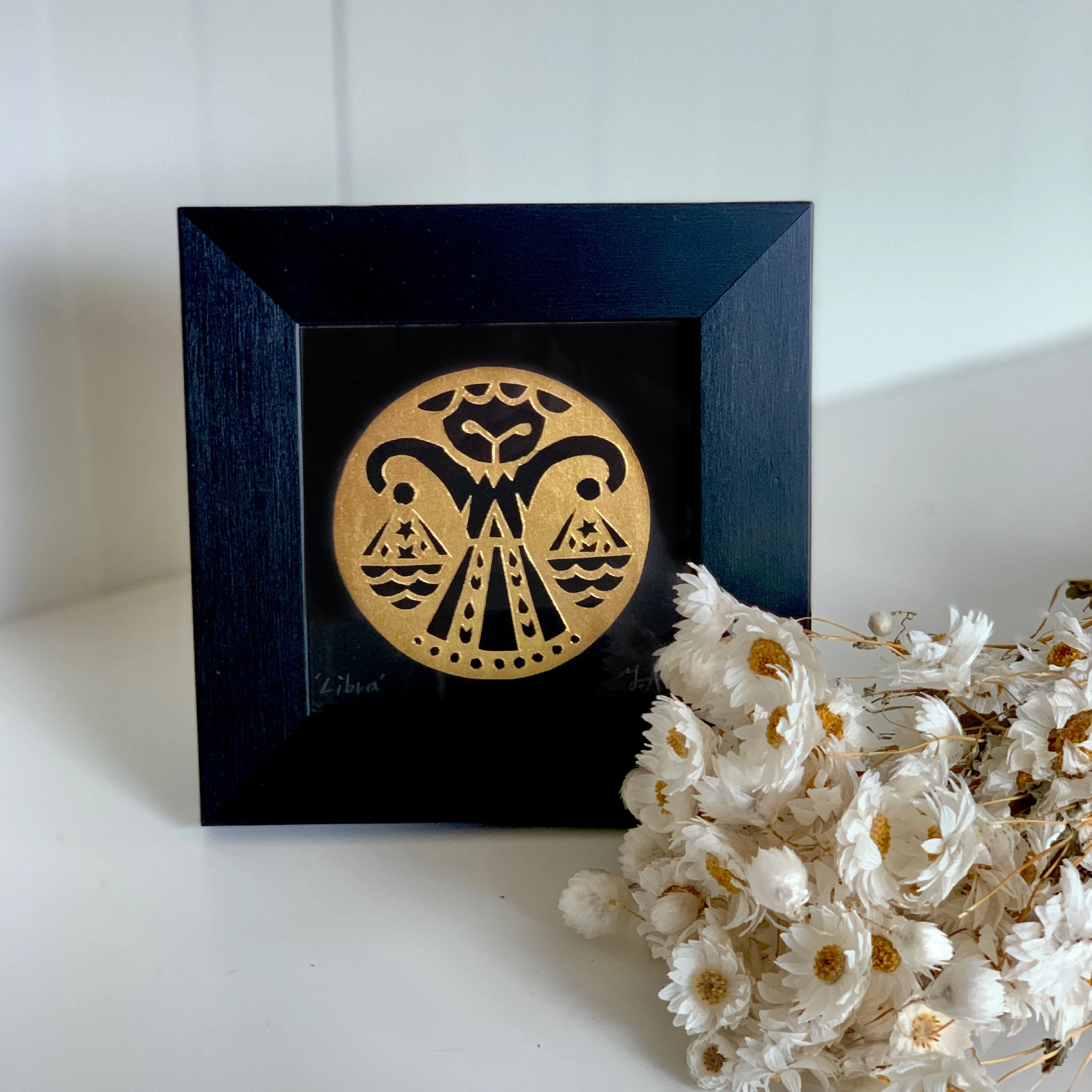 12 Star Signs — Japanese Gold Paper-Cut Art
