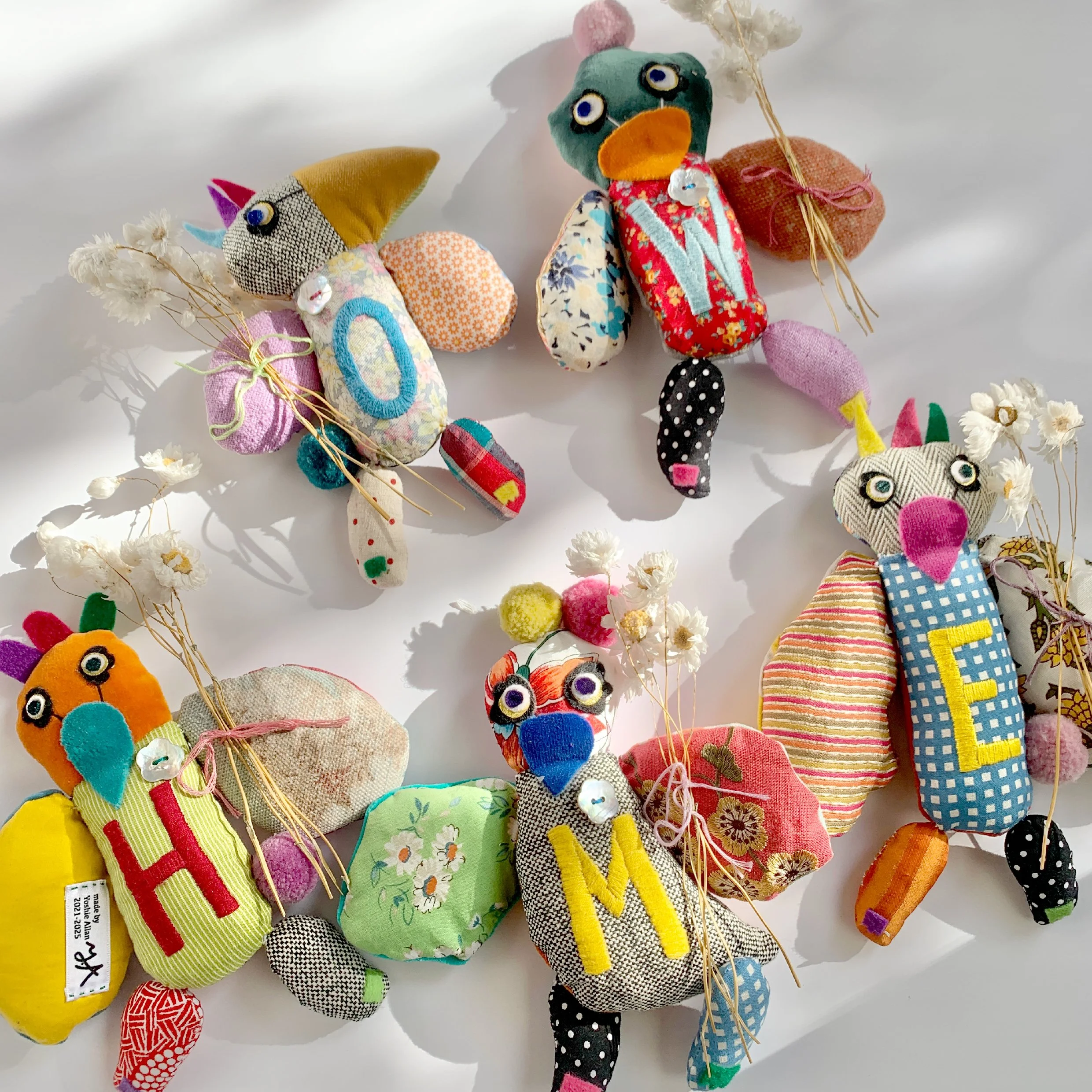 Bespoke Alphabet Bird Doll — Floral Gift Edition