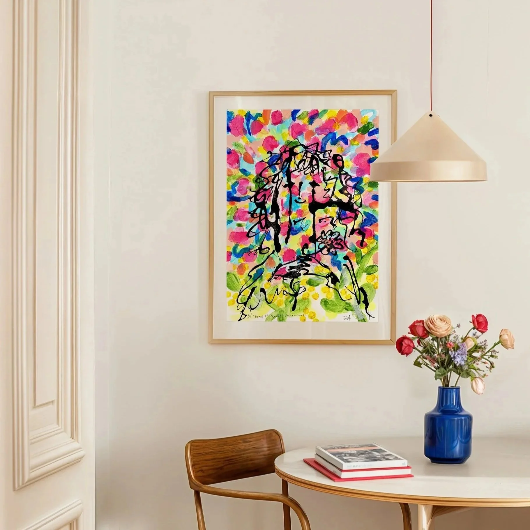 Tears of Joy 01 - Sound and Scent. Mixed media original artwork by Yoshie Allan, UK-based visual artist.