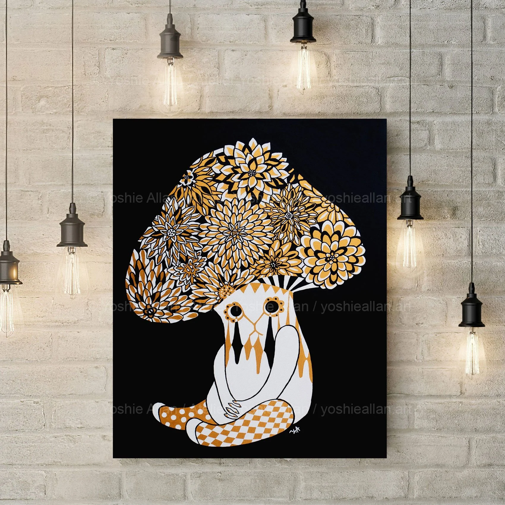 ‘Blooming mushroom’ 
‘Three colours+’ collection 08 (2022)
Acrylic on canvas.  56 x 72cm.