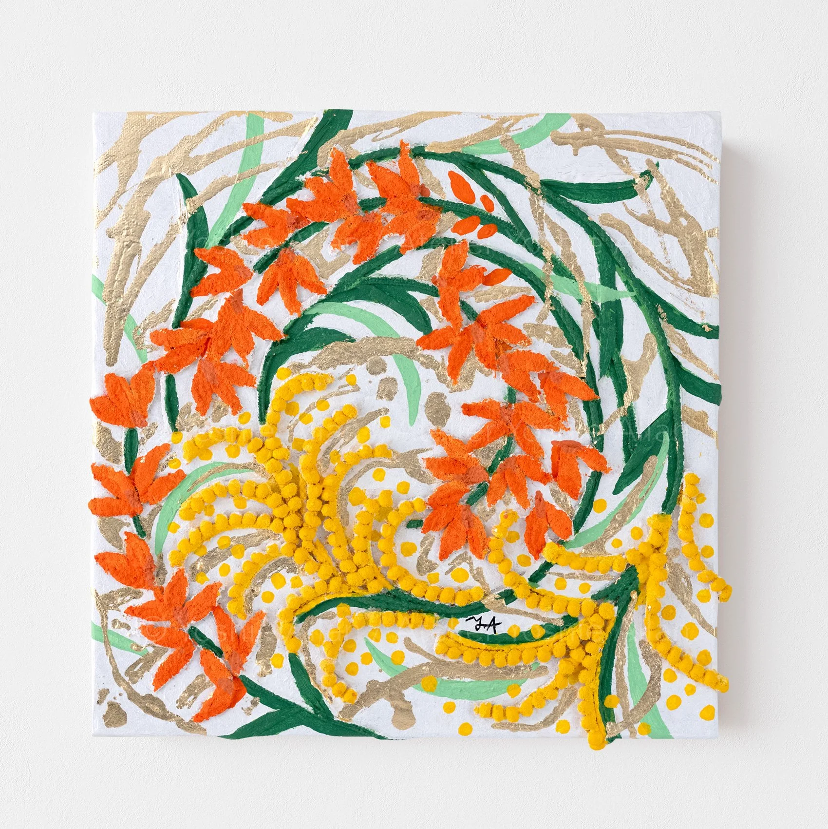 Flowers in Rhythm 08 — Crocosmia & Goldenrod by Yoshie Allan