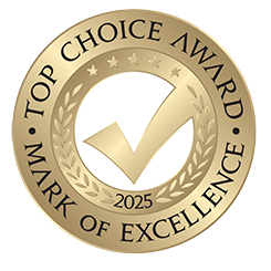 "TOP CHOICE AWARD" and "MARK OF EXCELLENCE 2025,