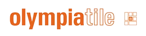 Logo for olympiatile with orange and white text and a small grid icon.
