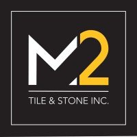 Logo of M2 Tile & Stone Inc. with stylized 'M2' and company name beneath.
