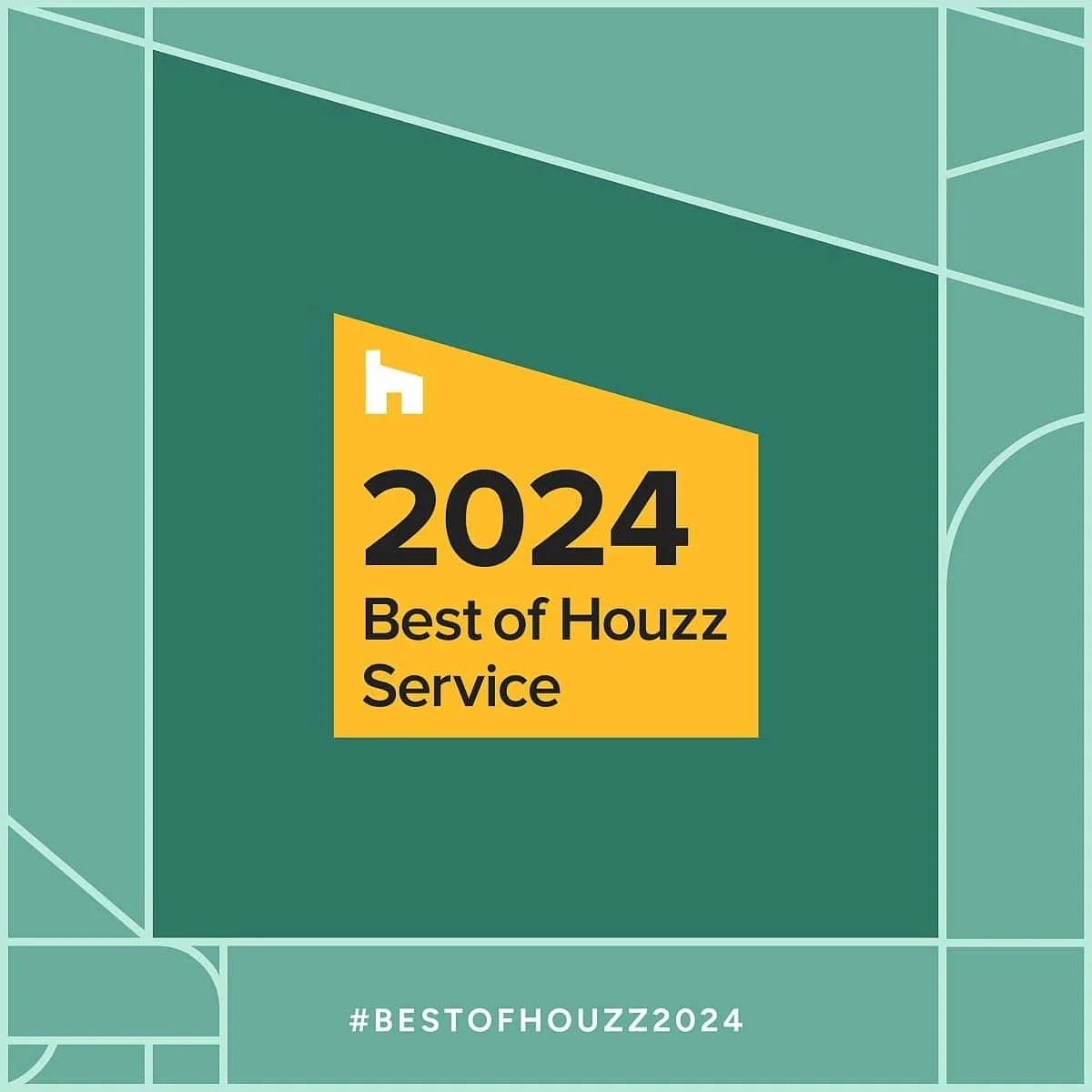 An award plaque for Houzz's 2024 Best of Houzz Service