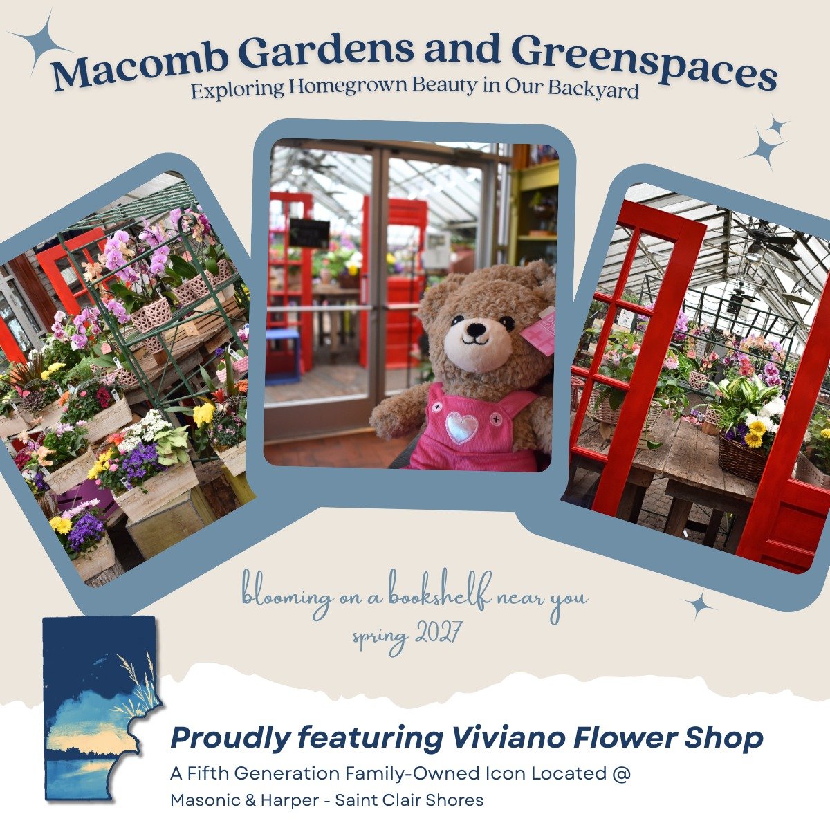 Viviano Flower Shop is a fifth-generation floral LEGEND from St. Clair Shores, and I am so proud to be featuring them in my book, Macomb Gardens and Greenspaces: Exploring Homegrown Beauty in Our Backyard. 💚 Any review of flora and foliage in Macomb
