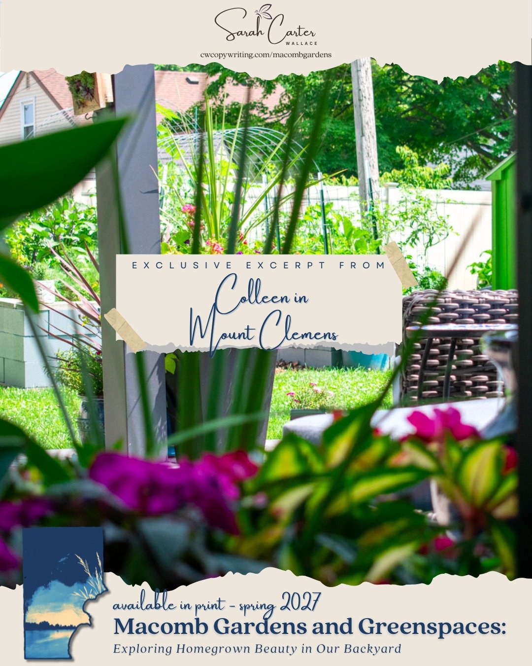 I'm writing Macomb Gardens and Greenspaces for every type of green thumb in our region. From folks just starting out with porch pots and a bit of luck, to established gardeners with decades of experience. 🏡 Colleen in Mount Clemens has tended her pa