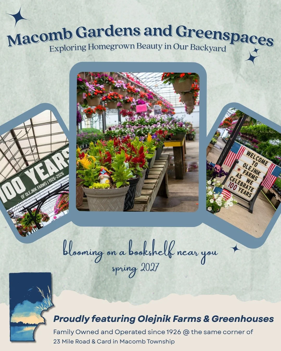 THE BIG 1-0-0! 🎉 Olejnik Farms &amp; Greenhouses has been a community fixture at the corner of 23 Mile &amp; Card in Macomb Township for a full century!

It is my very great honor and privilege to showcase the family's horticultural history in print
