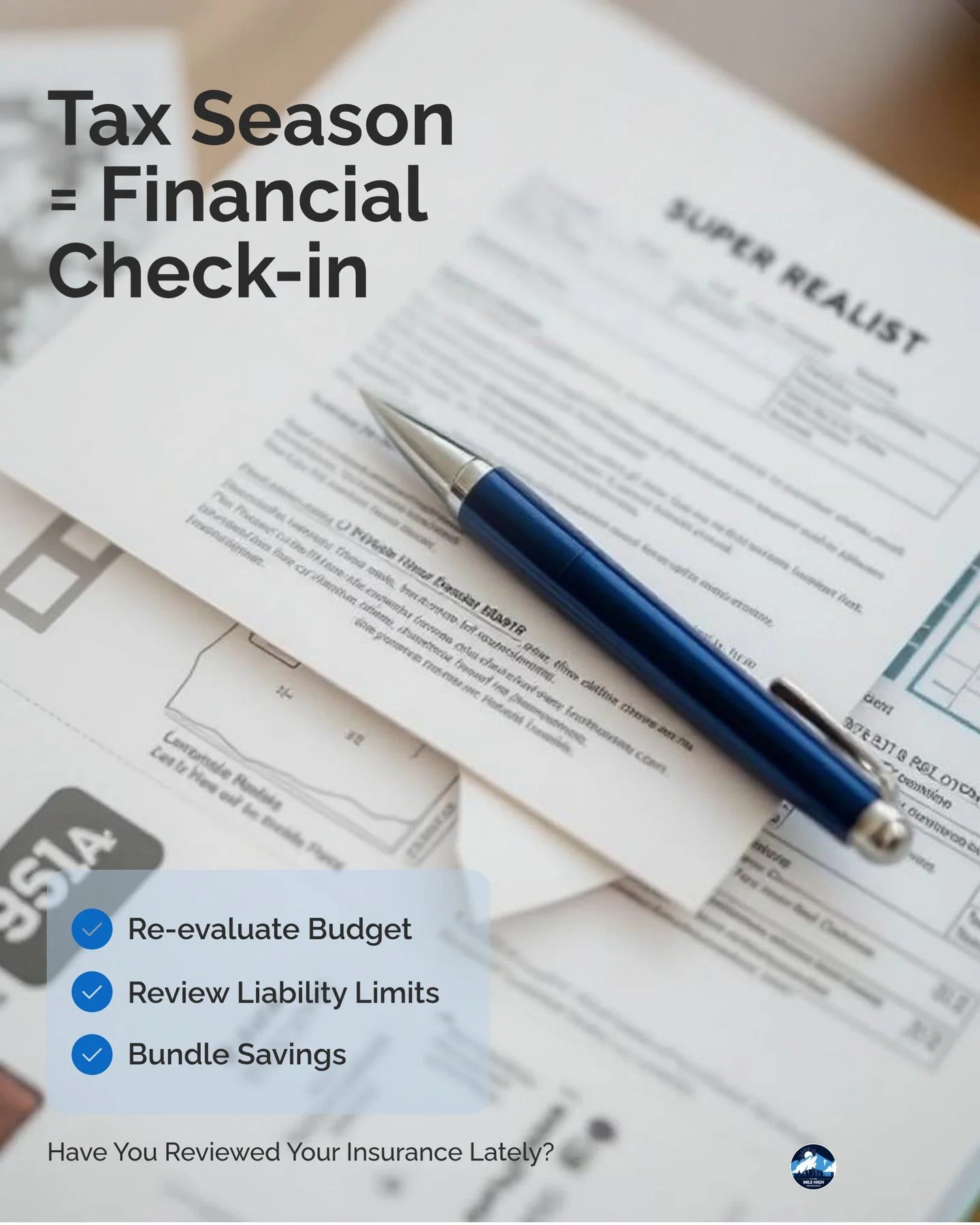 As you dive into your finances this tax season, take a moment to assess your insurance coverage. 📝

Reviewing your policies ensures they align with your current financial situation. Consider:

&bull; Adjusting your monthly budget 
&bull; Evaluating 