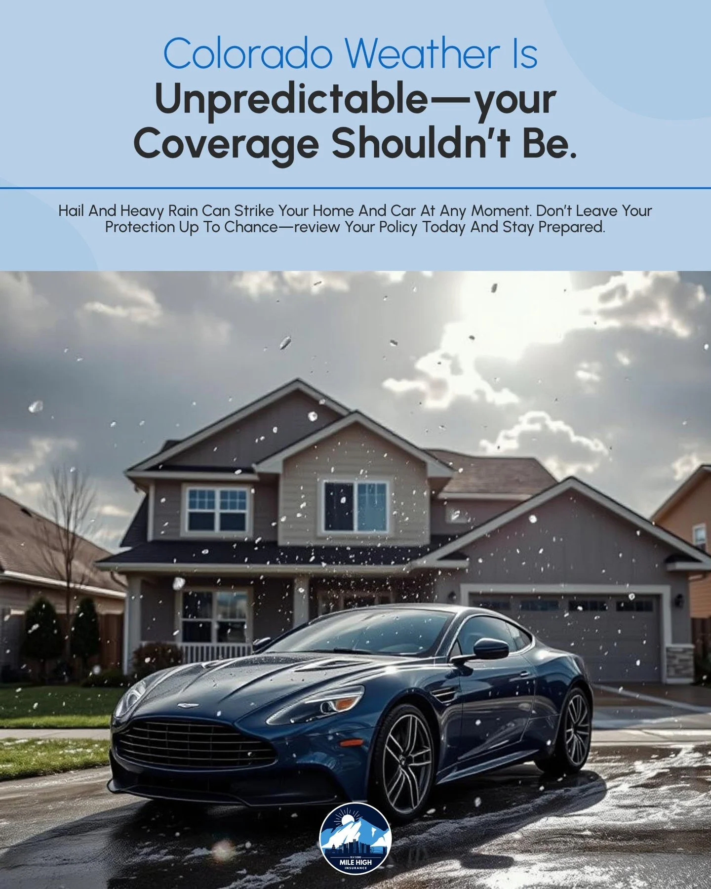 Colorado's weather can change in an instant, bringing unexpected hail and rain that can damage your home and vehicle. ☔️ It's crucial to ensure your insurance policy provides the right protection when Mother Nature strikes. 

With Allstate, you can g