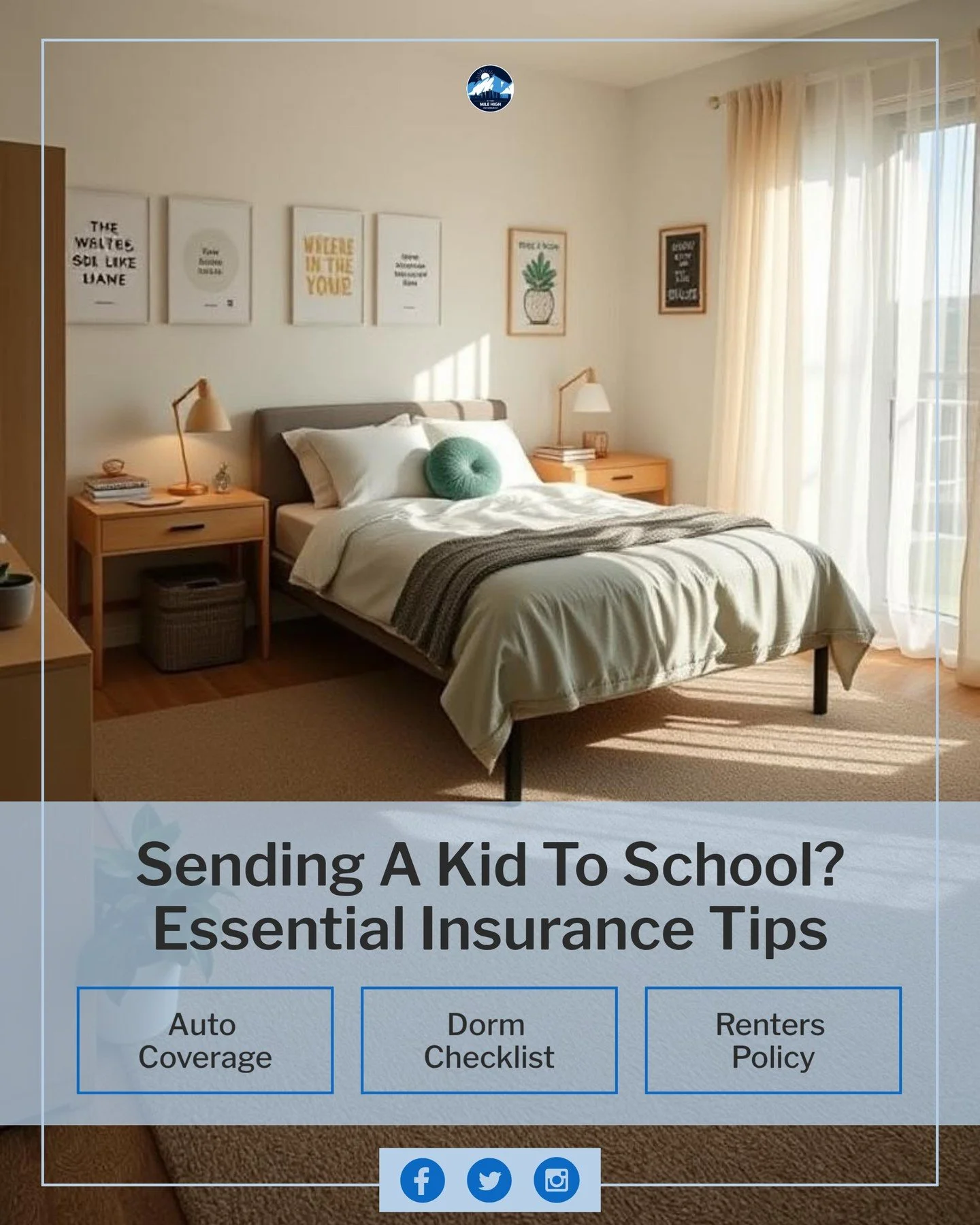 As students head off to college, it's essential to consider their insurance needs. 📚🏠 

Renters insurance protects personal belongings from theft or damage, while auto coverage ensures they're safe on the road. 🛡️🚗 

Check these off your list:

✅
