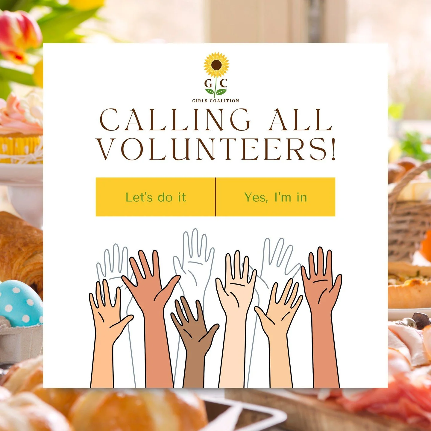 💛 Volunteers Needed for the EmpowerHER Brunch 💛

TCGC is looking for dedicated volunteers to help make our EmpowerHER Brunch a success! This special event brings our community together to uplift, empower, and celebrate women and girls, and we can&r