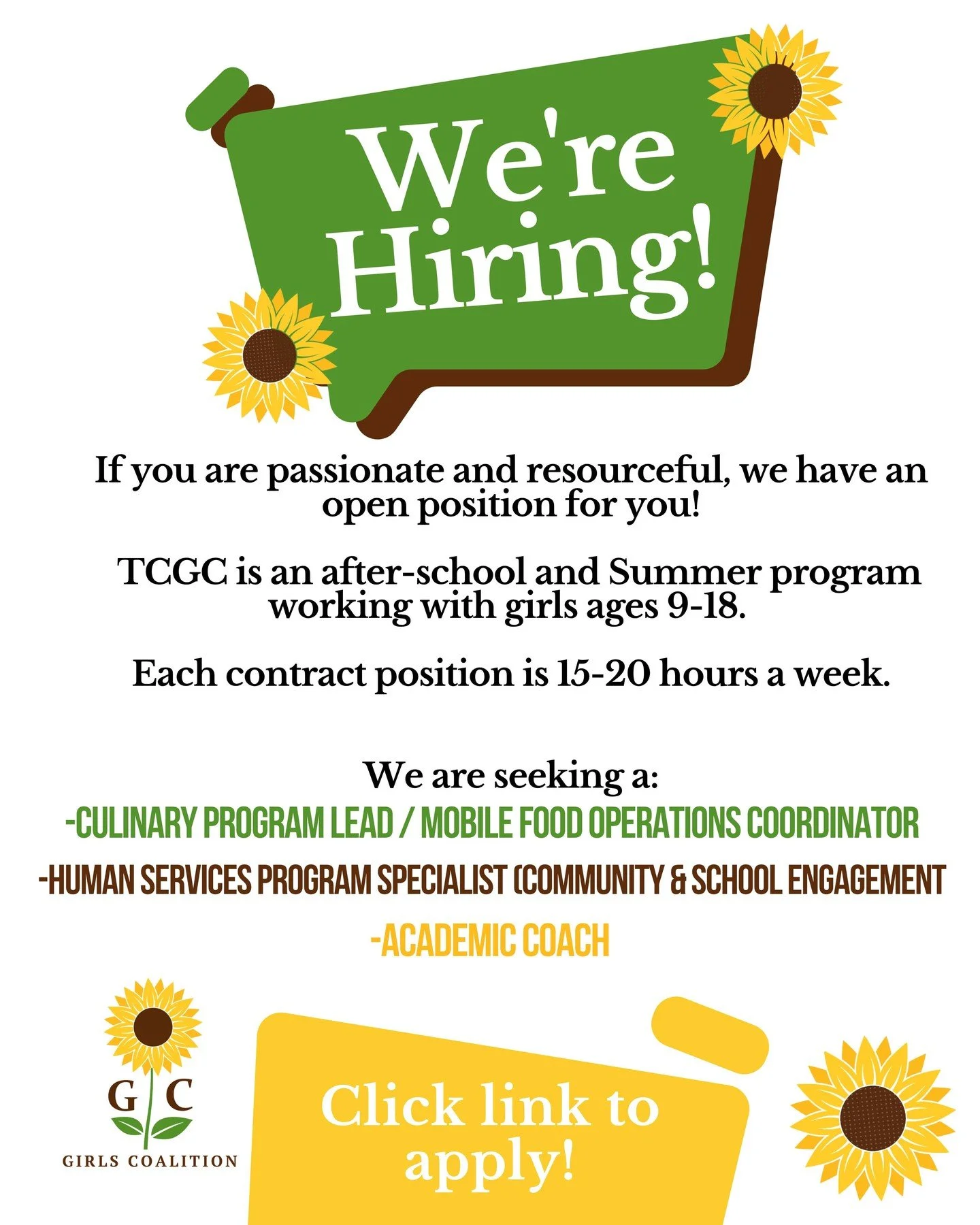 🌻 We&rsquo;re Expanding Our Impact at TCGC! 🌻,

The Treasure Coast Girls Coalition is growing, and we&rsquo;re looking for a passionate, purpose-driven individual to join our team as a Human Services Program Specialist 💚

This role is perfect for 