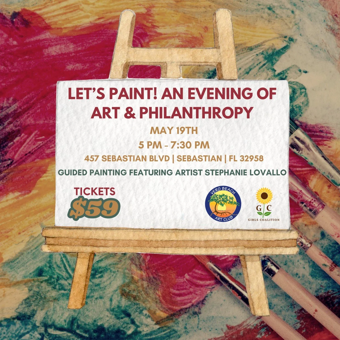 🎨 Let&rsquo;s Paint! An Evening of Art &amp; Philanthropy 🎨

Join us for a beautiful evening dedicated to educating, elevating, and empowering girls in our community 💛

🖌 Guided painting class with artist Stephanie Lovallo
🌻 Create your own sunf