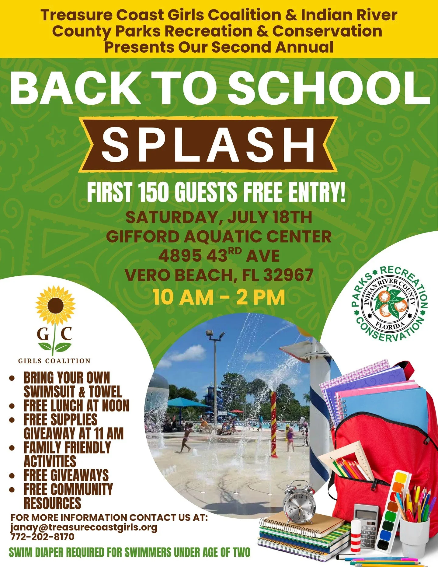☀️ Summer just started&hellip; but the first day of school will be here before we know it! 🎒📚

Don&rsquo;t wait until the last minute to get prepared. Get a head start with us at the 2nd Annual Back to School Splash hosted by Treasure Coast Girls C