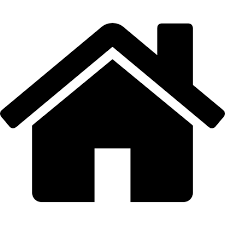 Silhouette of a house with a pitched roof and a chimney