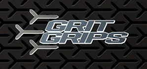 Grit Grips logo on a black textured background