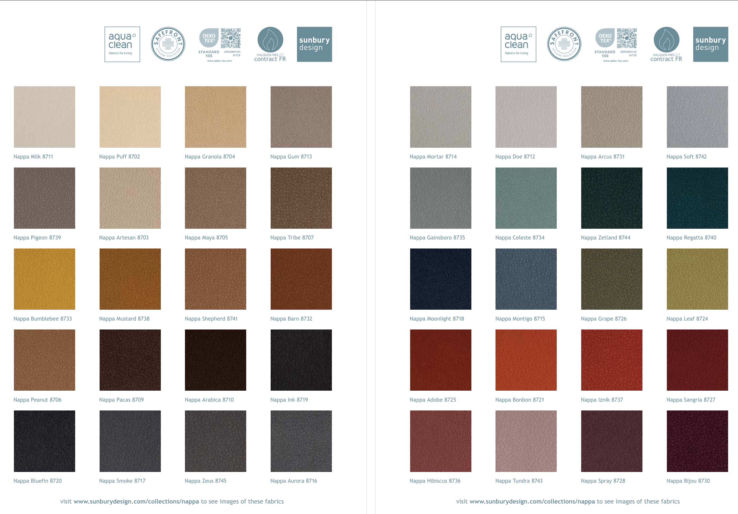 Sunbury Design nappa samples