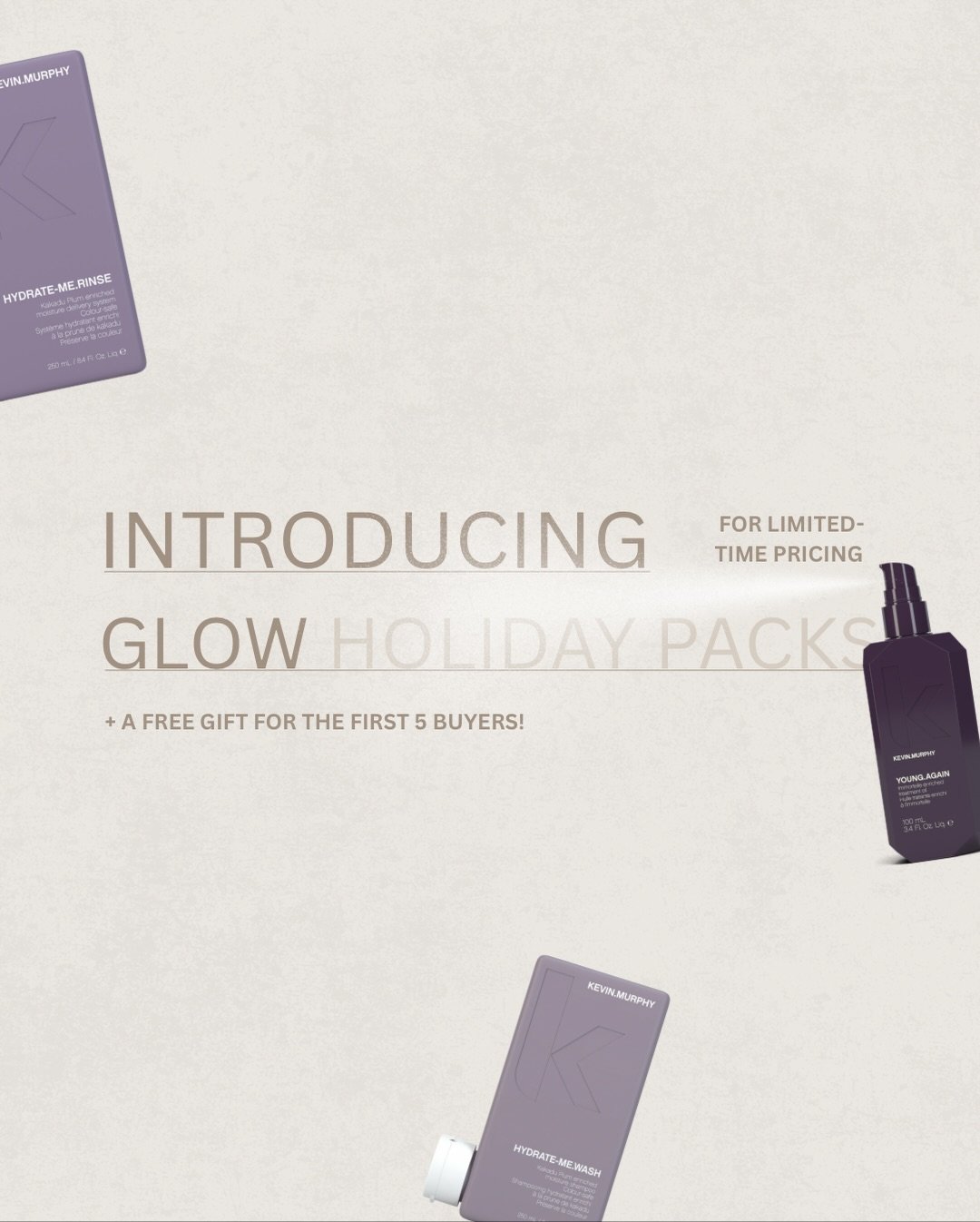 Glow Holiday Packs are officially here ✨  For a limited time, grab our Hydrate Pack or Repair Me Pack for $110 (valued at $140&ndash;$170). 
Plus, the first 5 people to purchase will also receive a free Glow bag, perfect for travel, makeup, or everyd