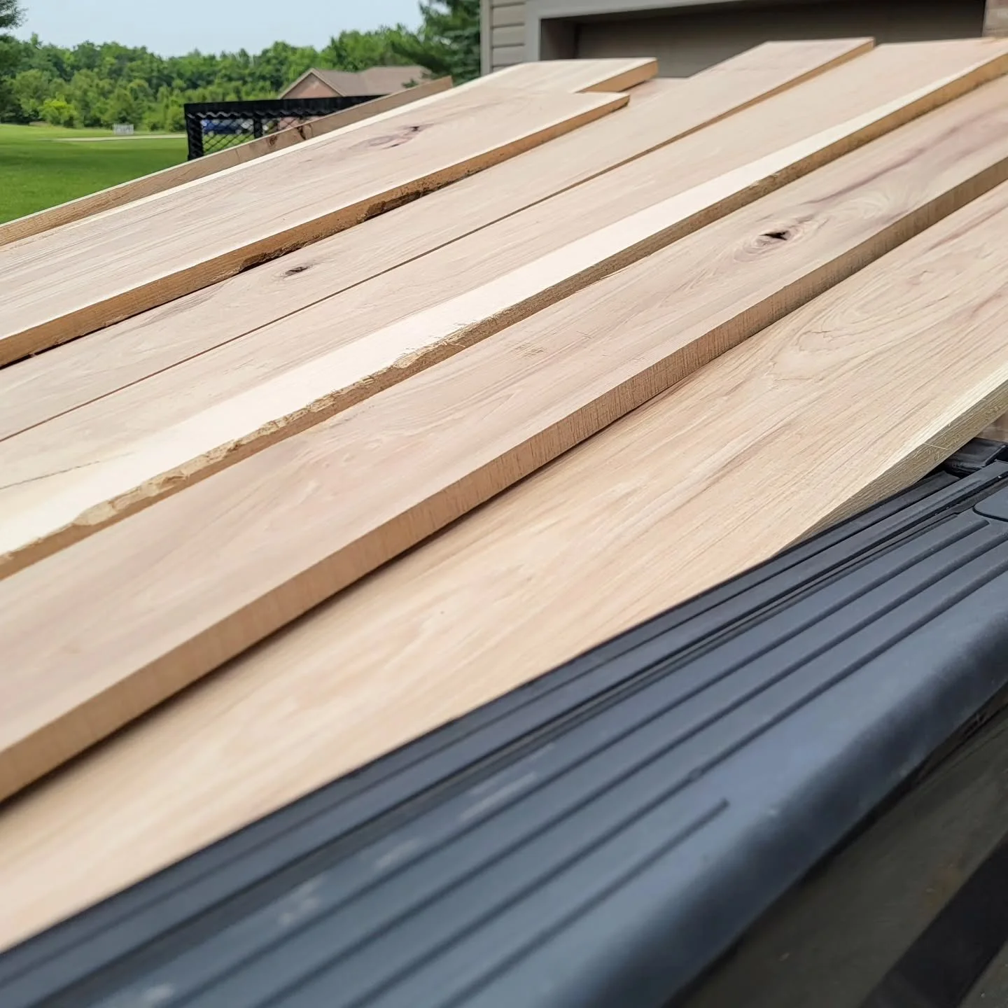 Took a trip up to @cr_lumber today to pick up some rustic hickory for the kitchen pantry cabinets I'm working on.  They have a great selection of wood there.  Brought my daughter along with me.  Needless to say, she was not as excited about looking a