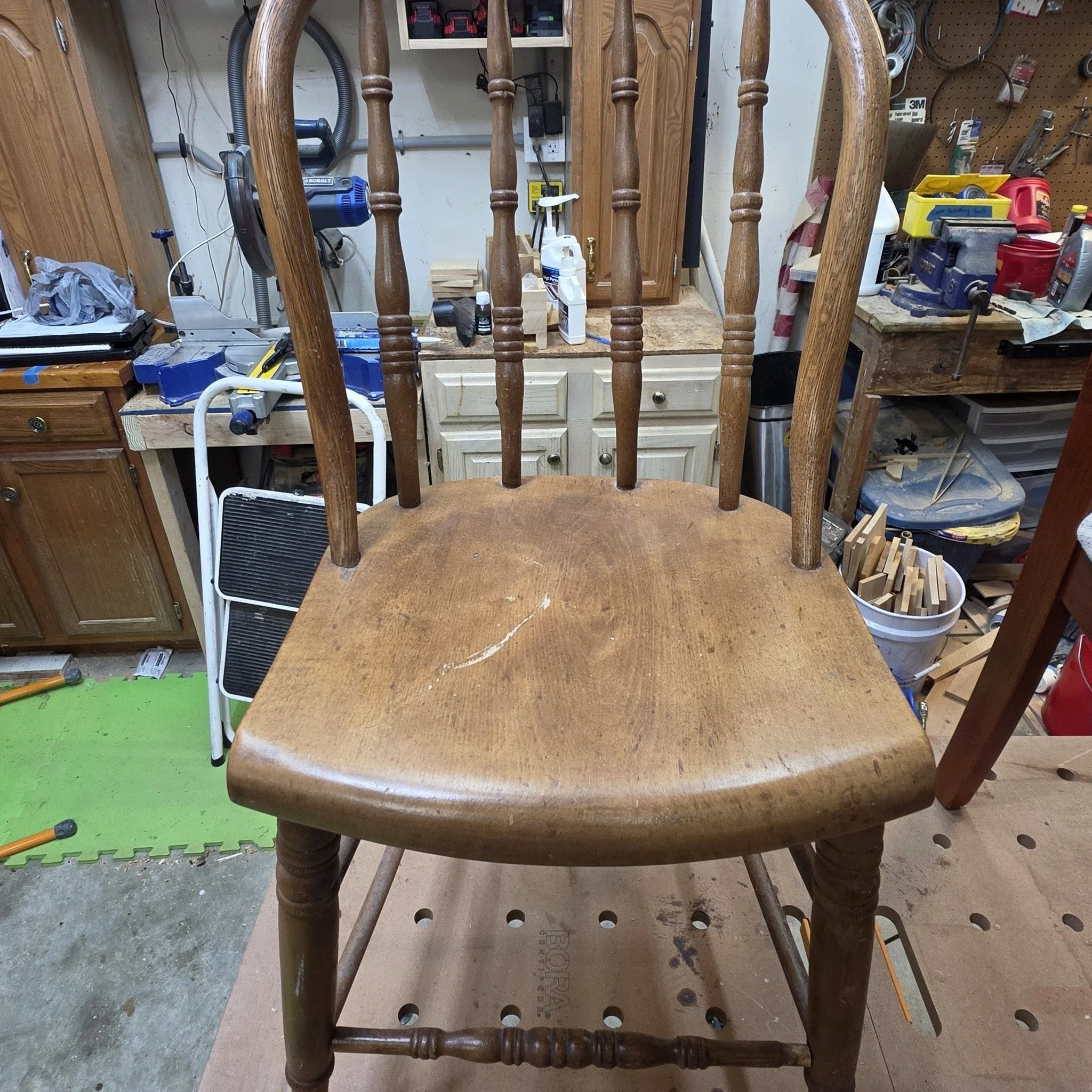 Recently had the opportunity to restore a family heirloom chair for a friend of my family.  Always a little nerve-wracking digging into a piece like this but it turned out great.  My sister delivered it for me and she told me I made her friend cry.  