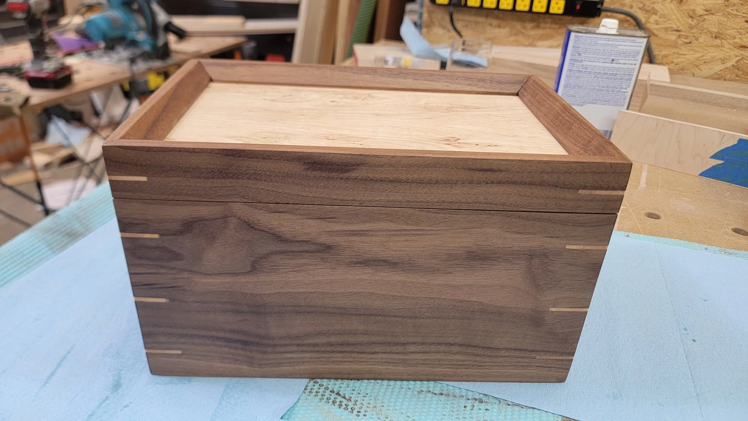 Walnut and Maple Keepsake Box