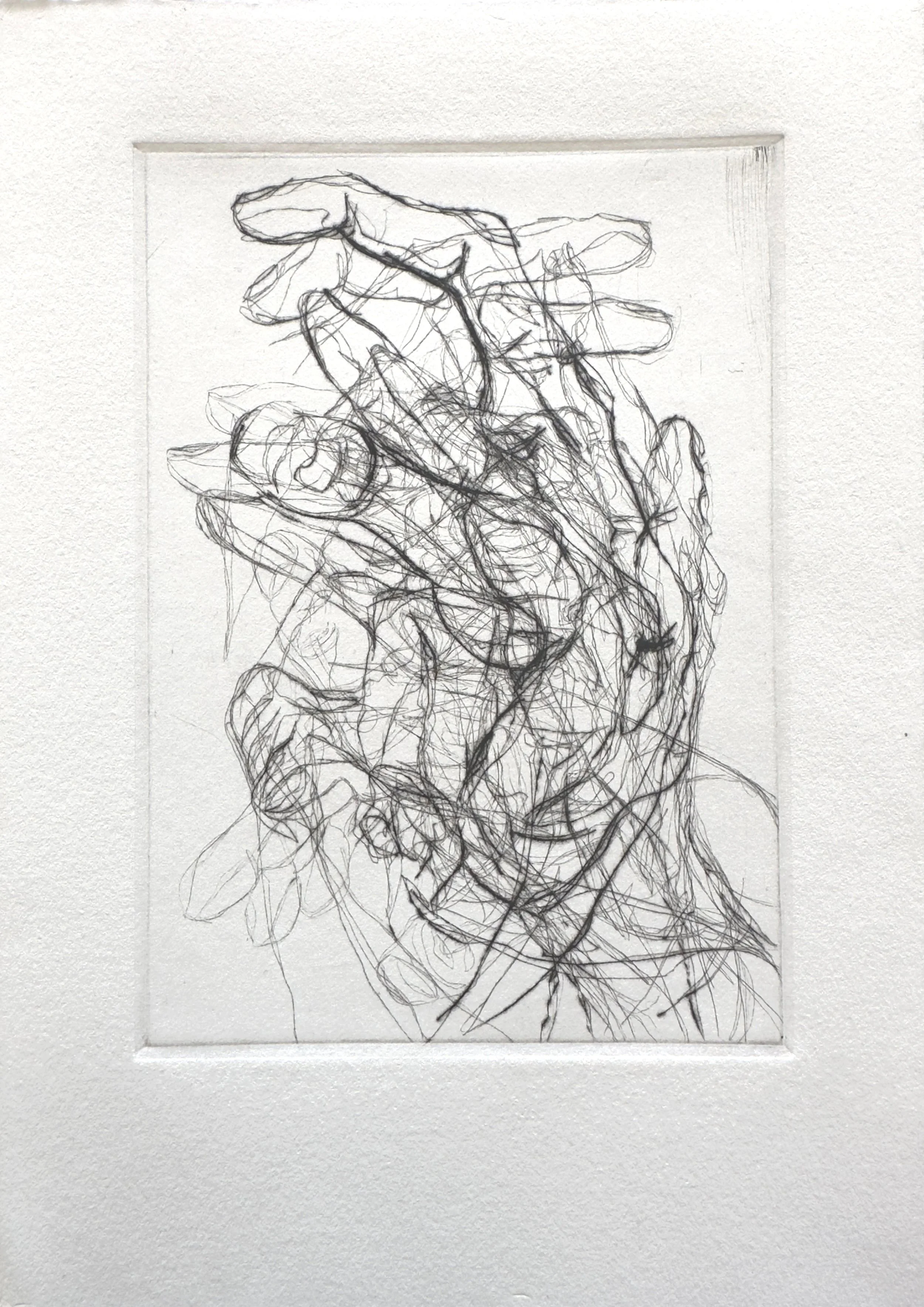 2018 
Hand Study. 
7"x9". 
Drypoint. 