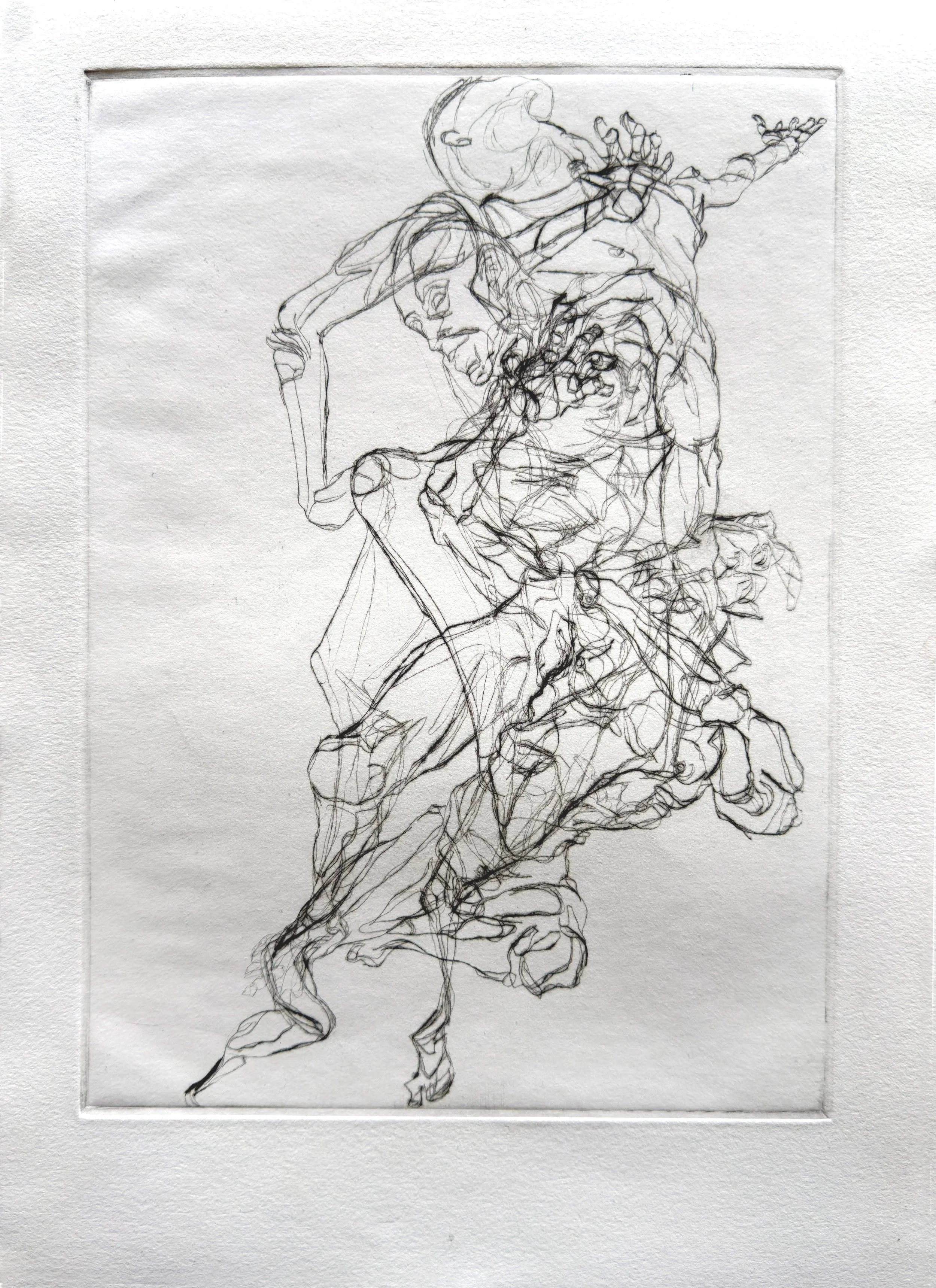 2018
Layered Figure Study. 
10"x14". 
Drypoint.