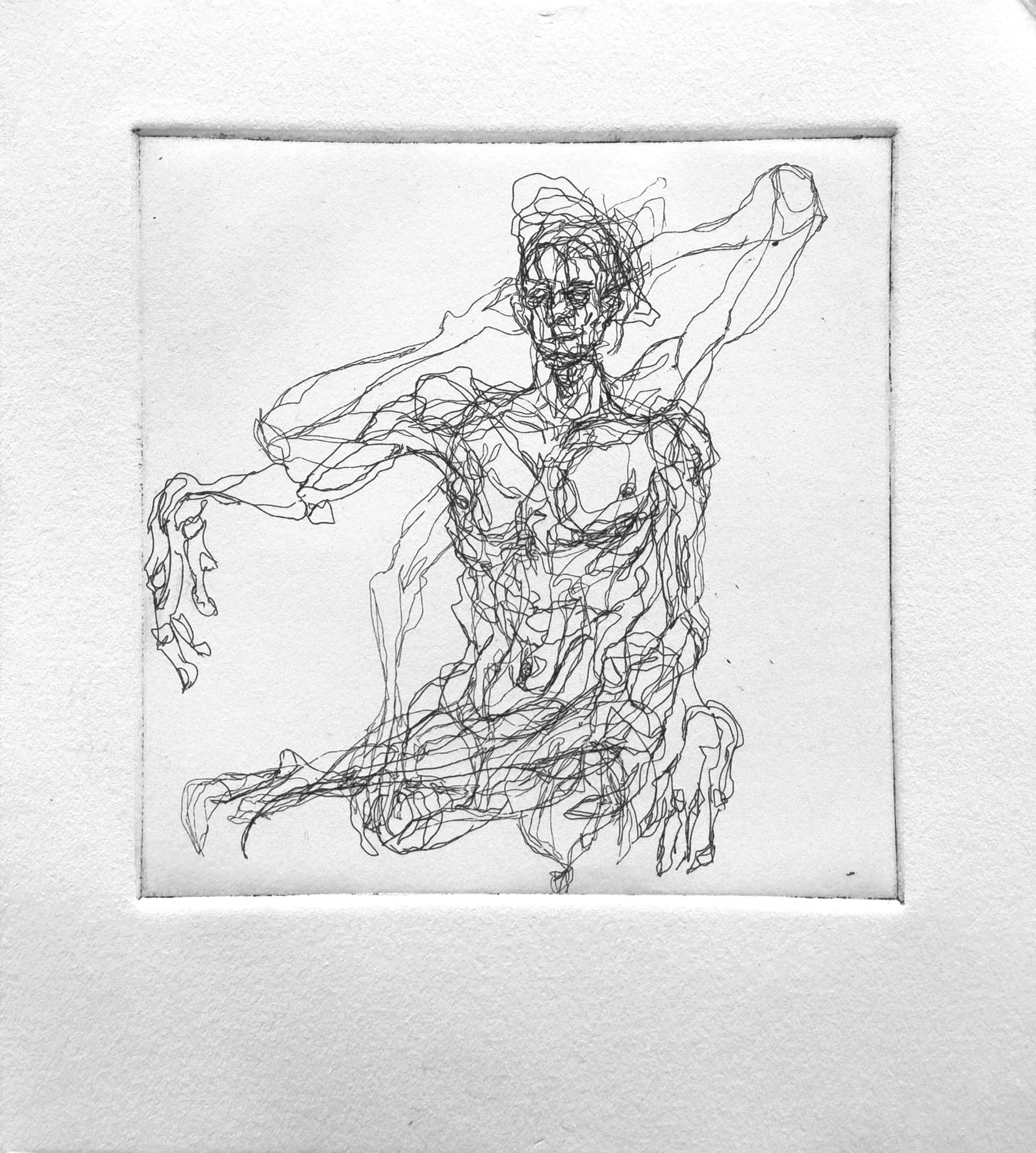 2018
Seated Figure.
8"x10". 
Drypoint.