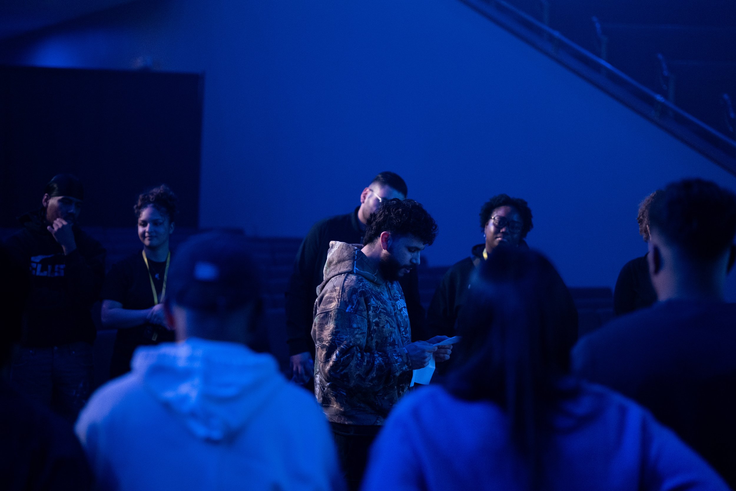 Group of young adults worshiping