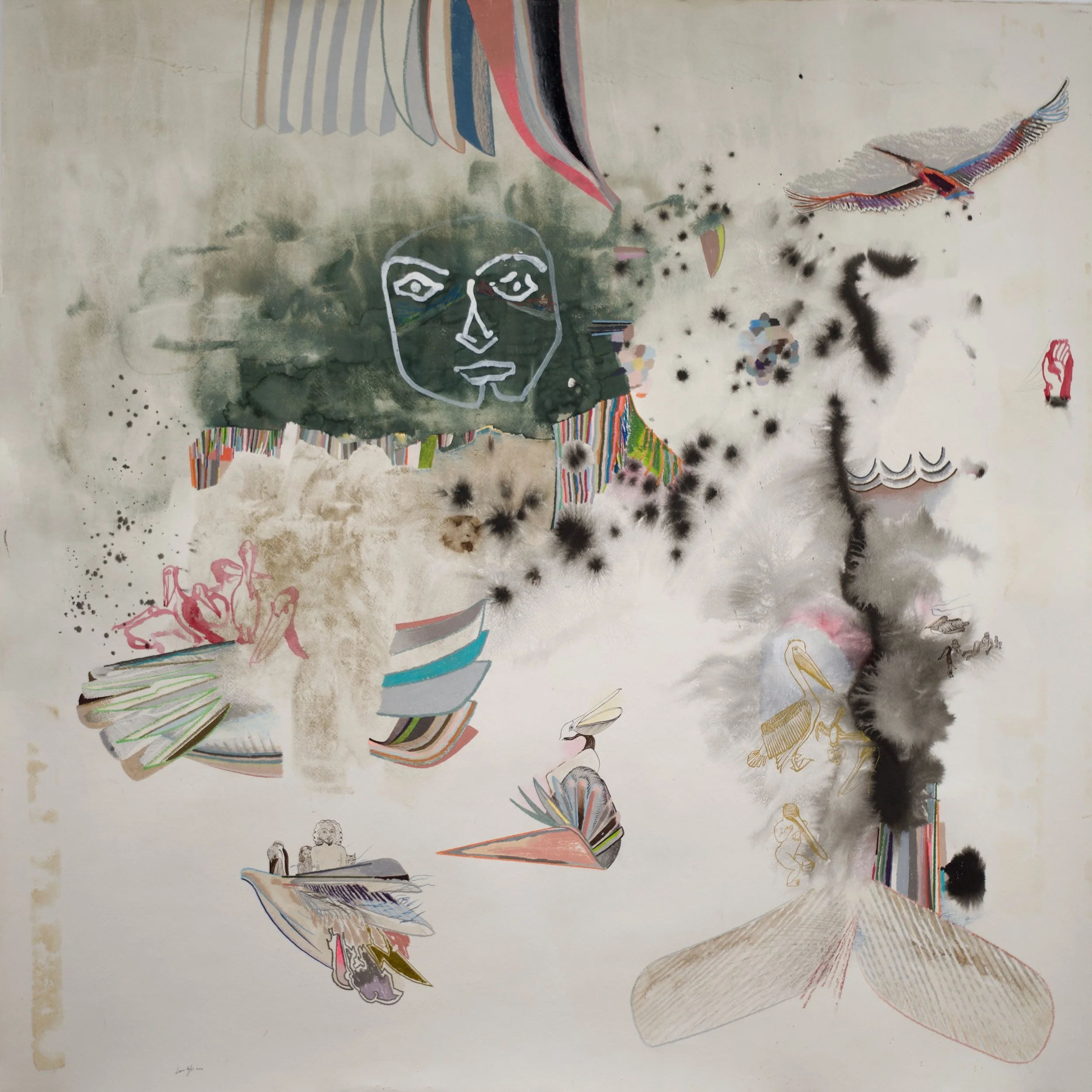 "Wing Span" Mixed media, by Laura Corsiglia