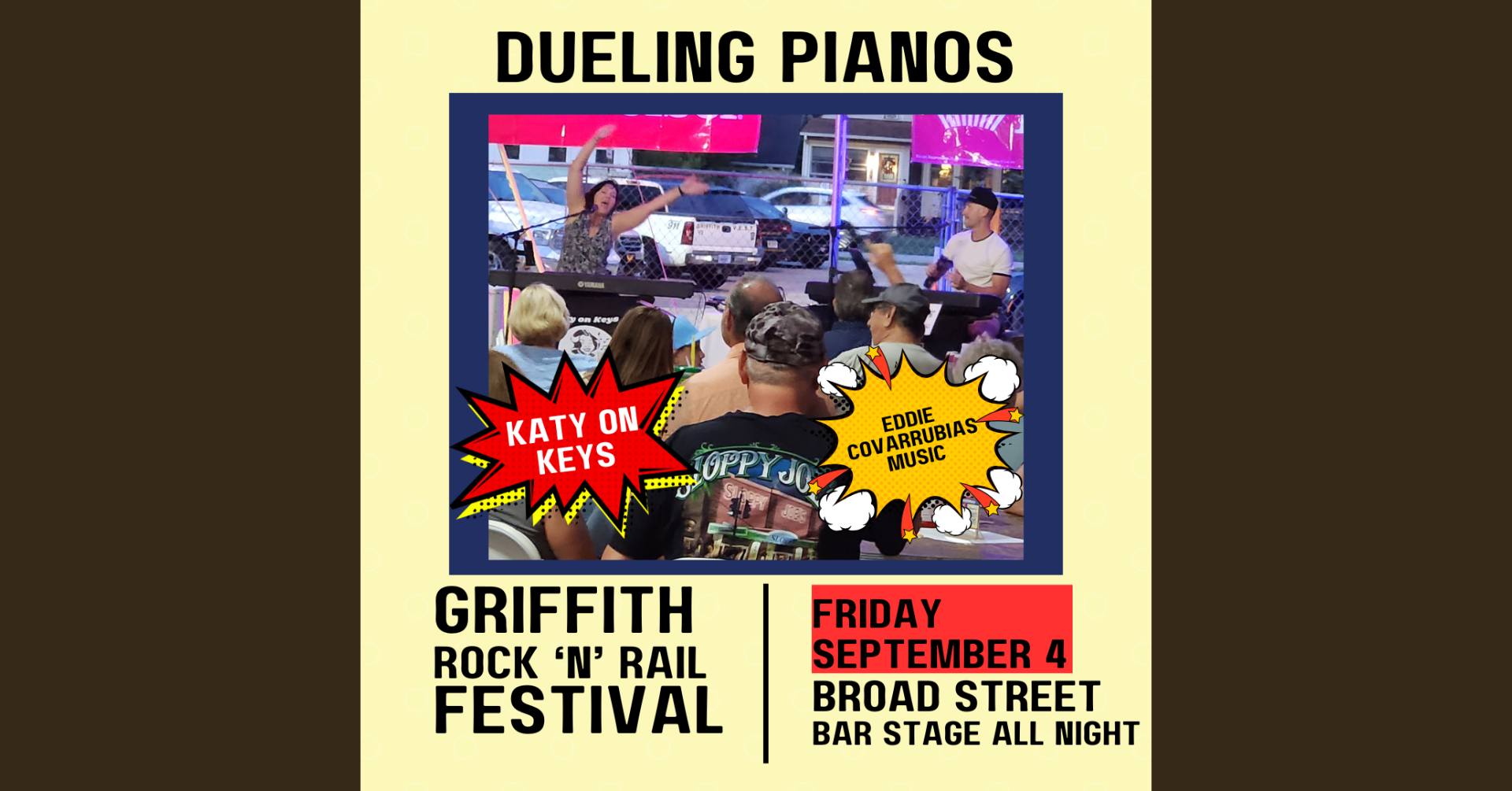 Katy &amp; Eddie at Griffith Rock N Rail 5:30 - 10:00 PM at the Bar Stage