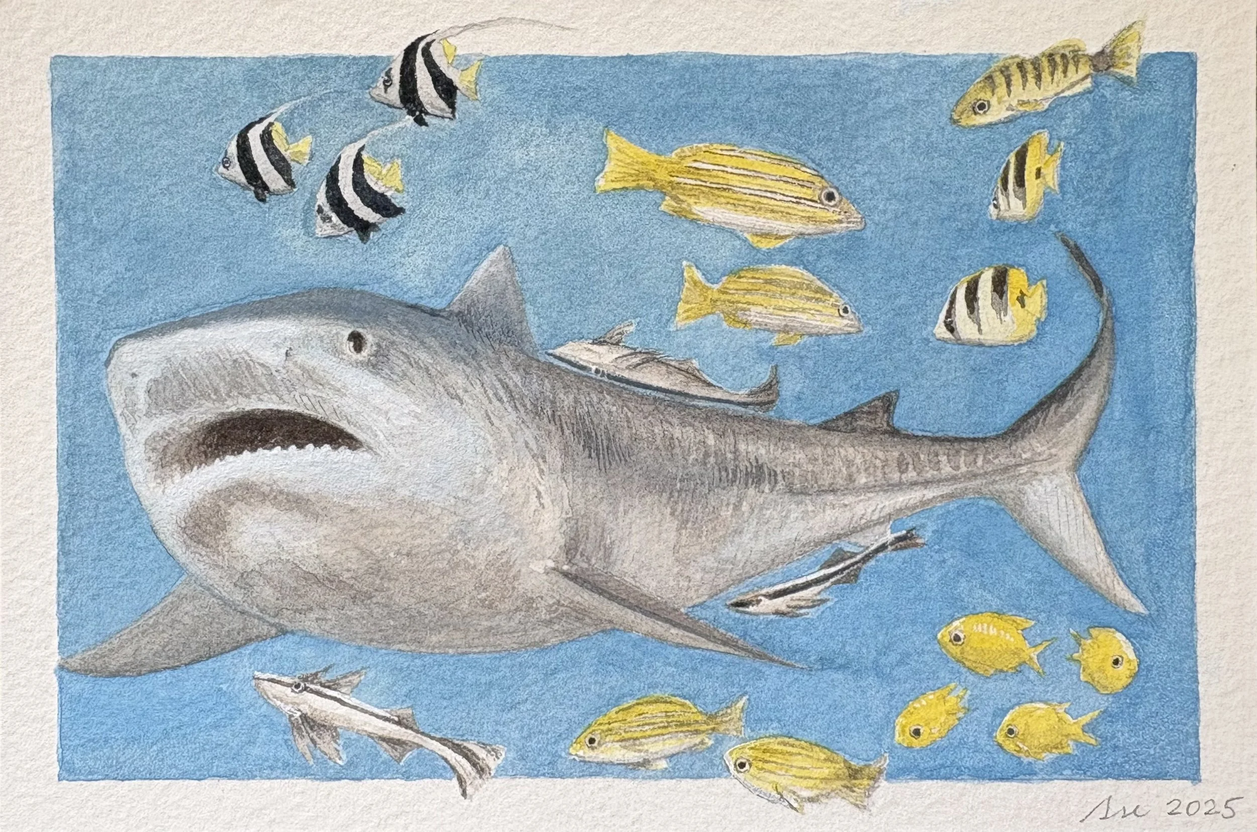 SNACKTIME (2025), gouache on paper, 4 x 6 in