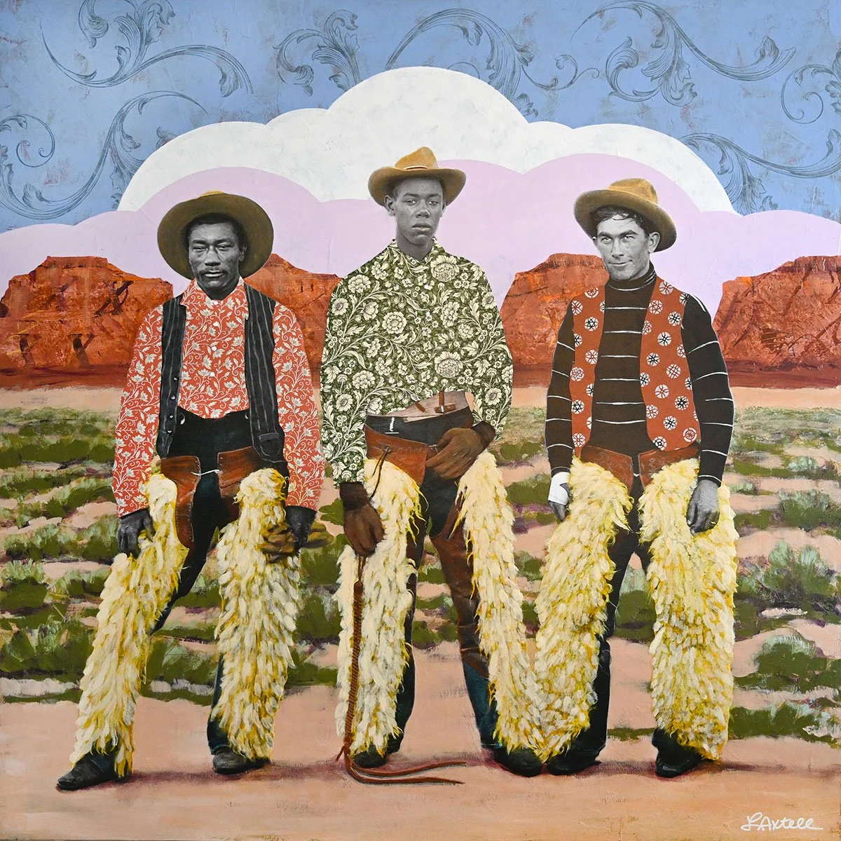 "We Three Kings"  |  44" x 44"  |  Acrylic and mixed media on cradled board  |  SOLD 