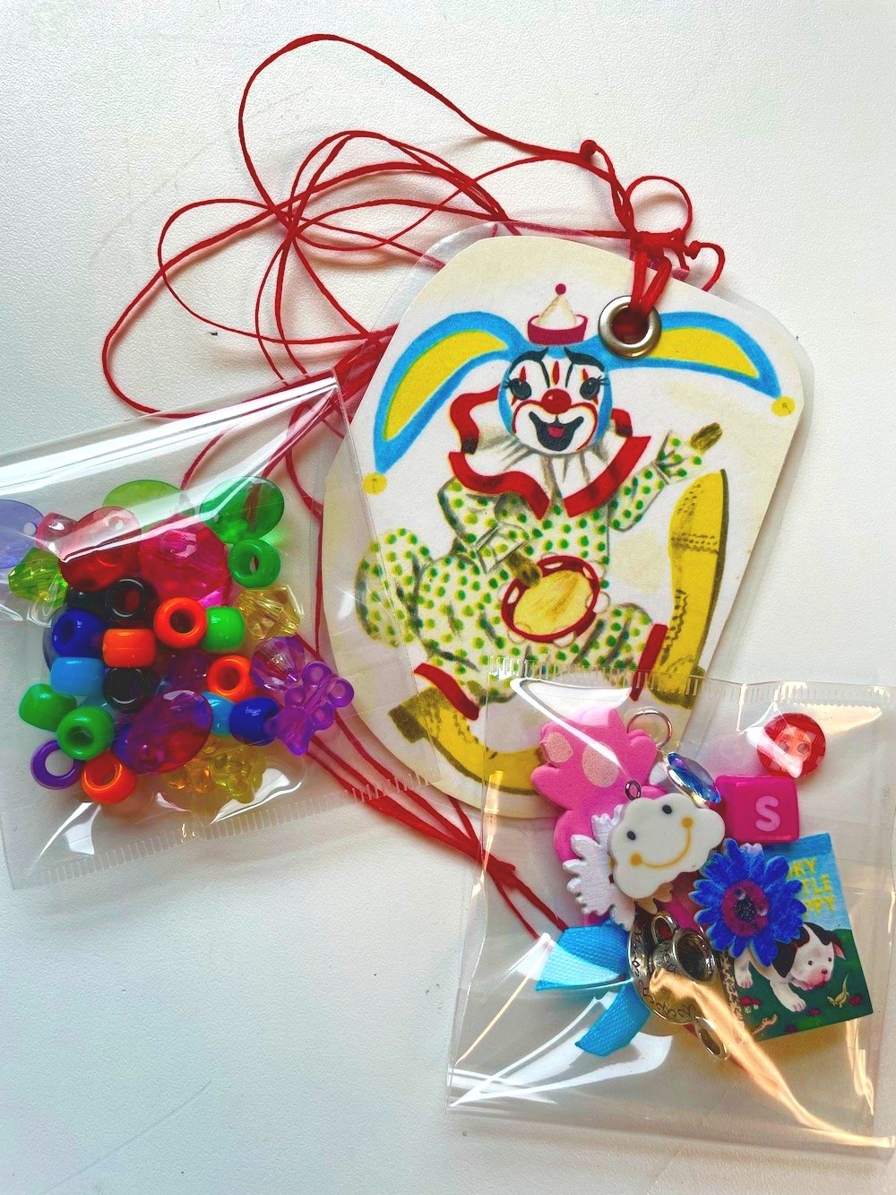 DIY Easter Bunny Junk Journal Charm Kit – Vintage Paper & Repurposed Beads Bookmark